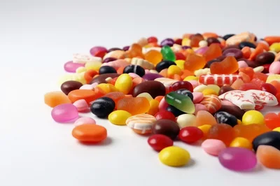 Assorted Colorful Gummy And Hard Candies