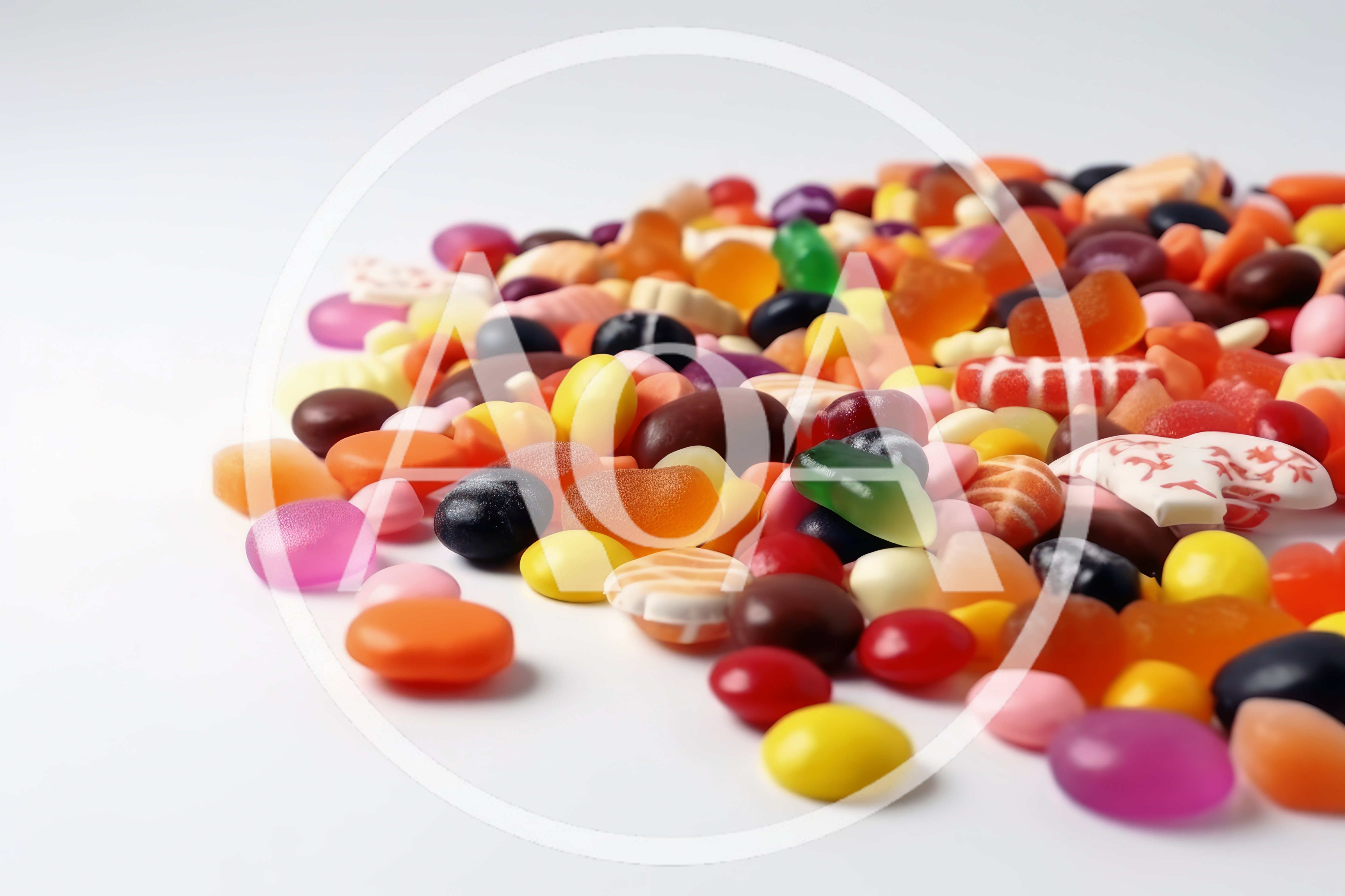 Assorted Colorful Gummy And Hard Candies