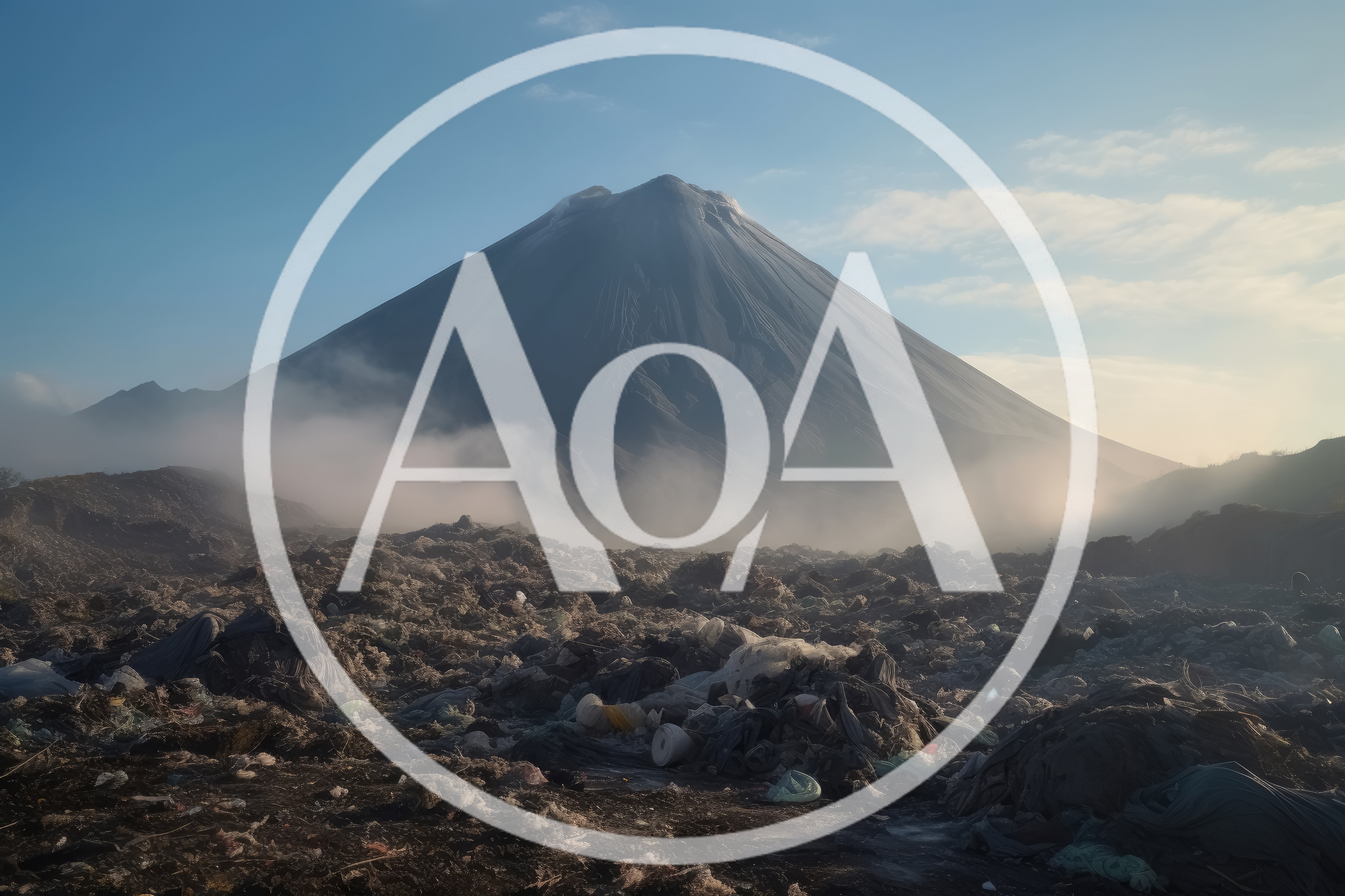 Massive Garbage Landfill Beneath A Smoking Volcanic Mountain