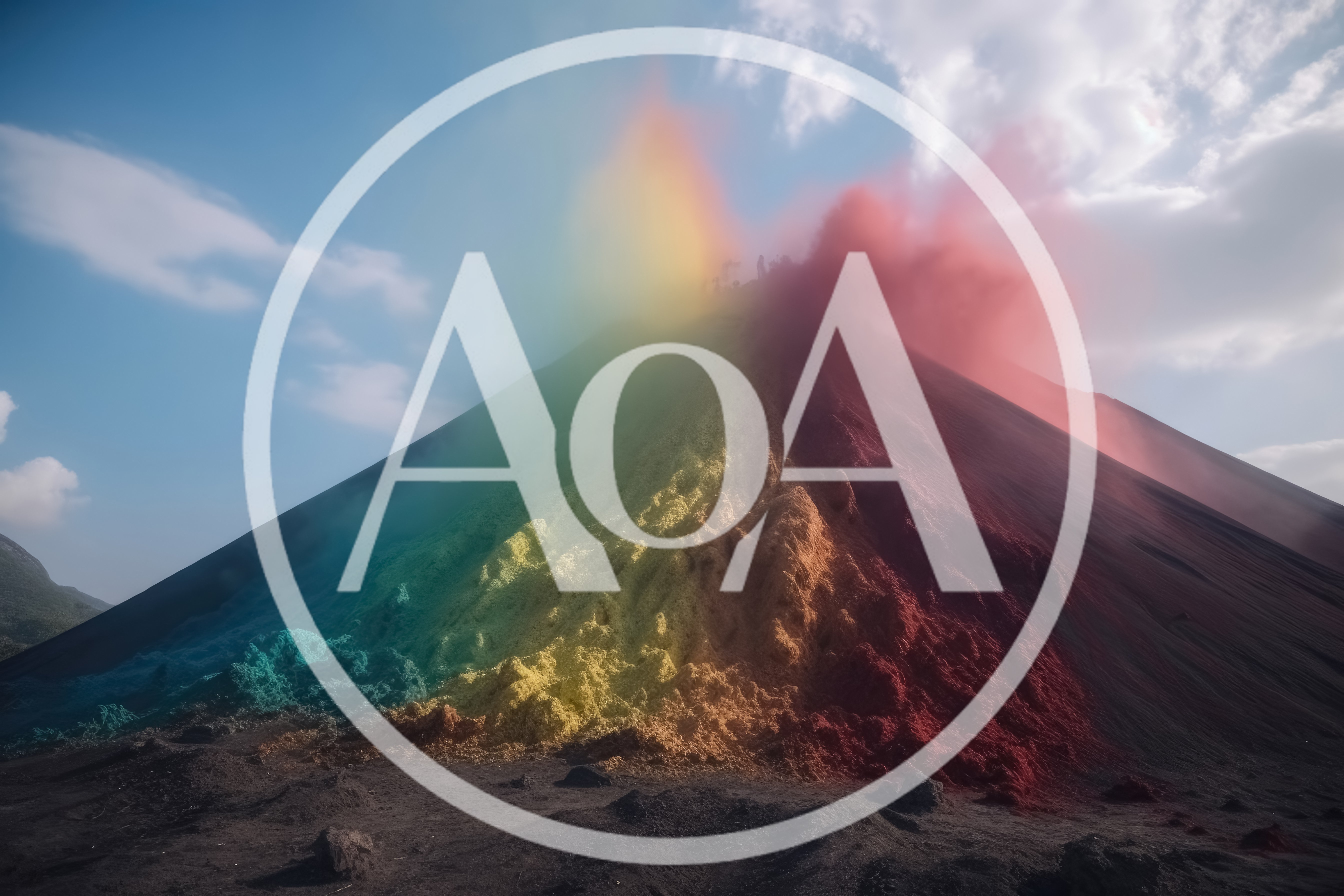 Volcanic Eruption With Vibrant Rainbow Colored Smoke