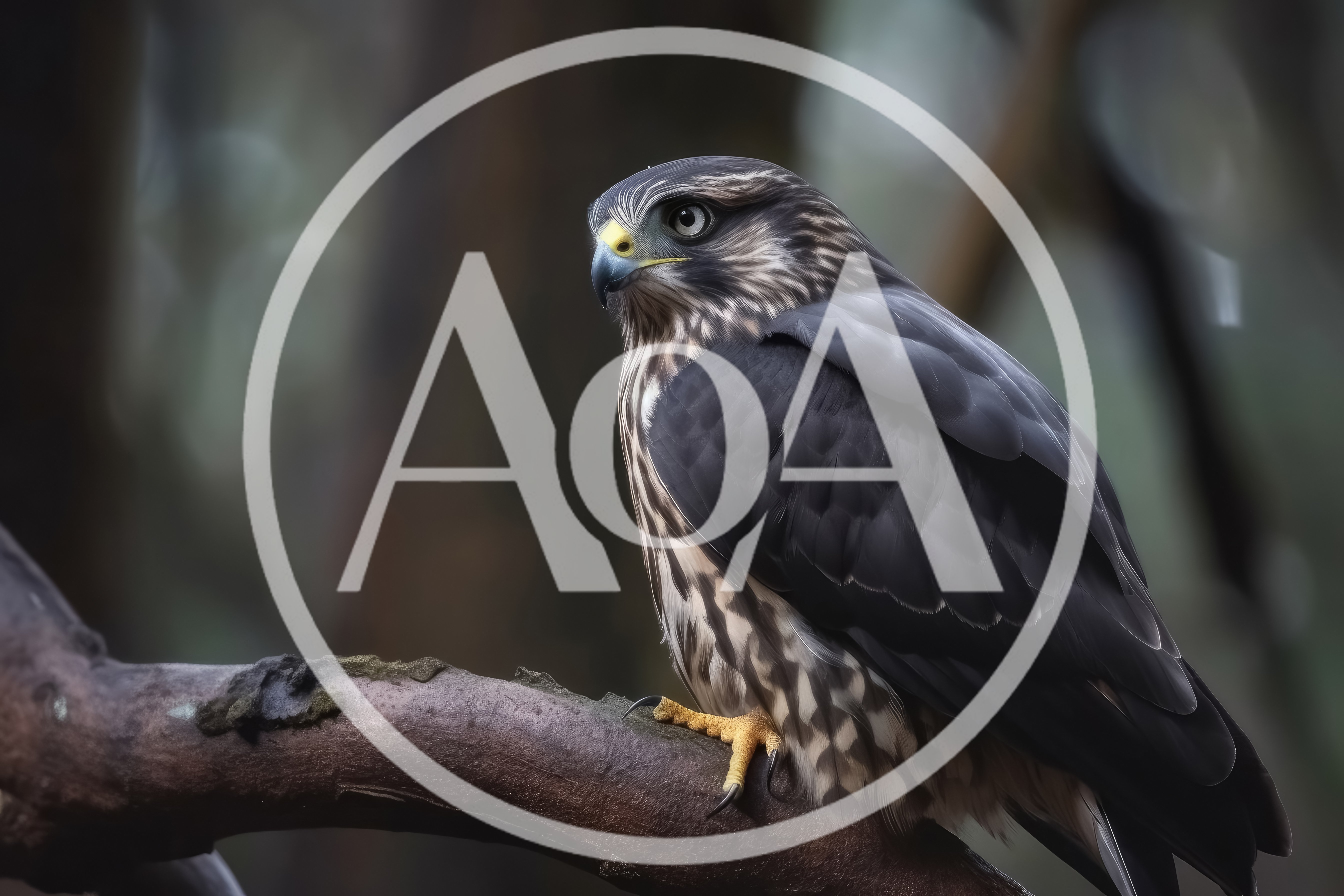 New Zealand Falcon Perched On A Tree Branch