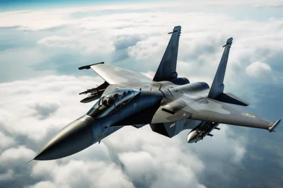 F-15 Eagle Fighter Jet Flying Above Clouds