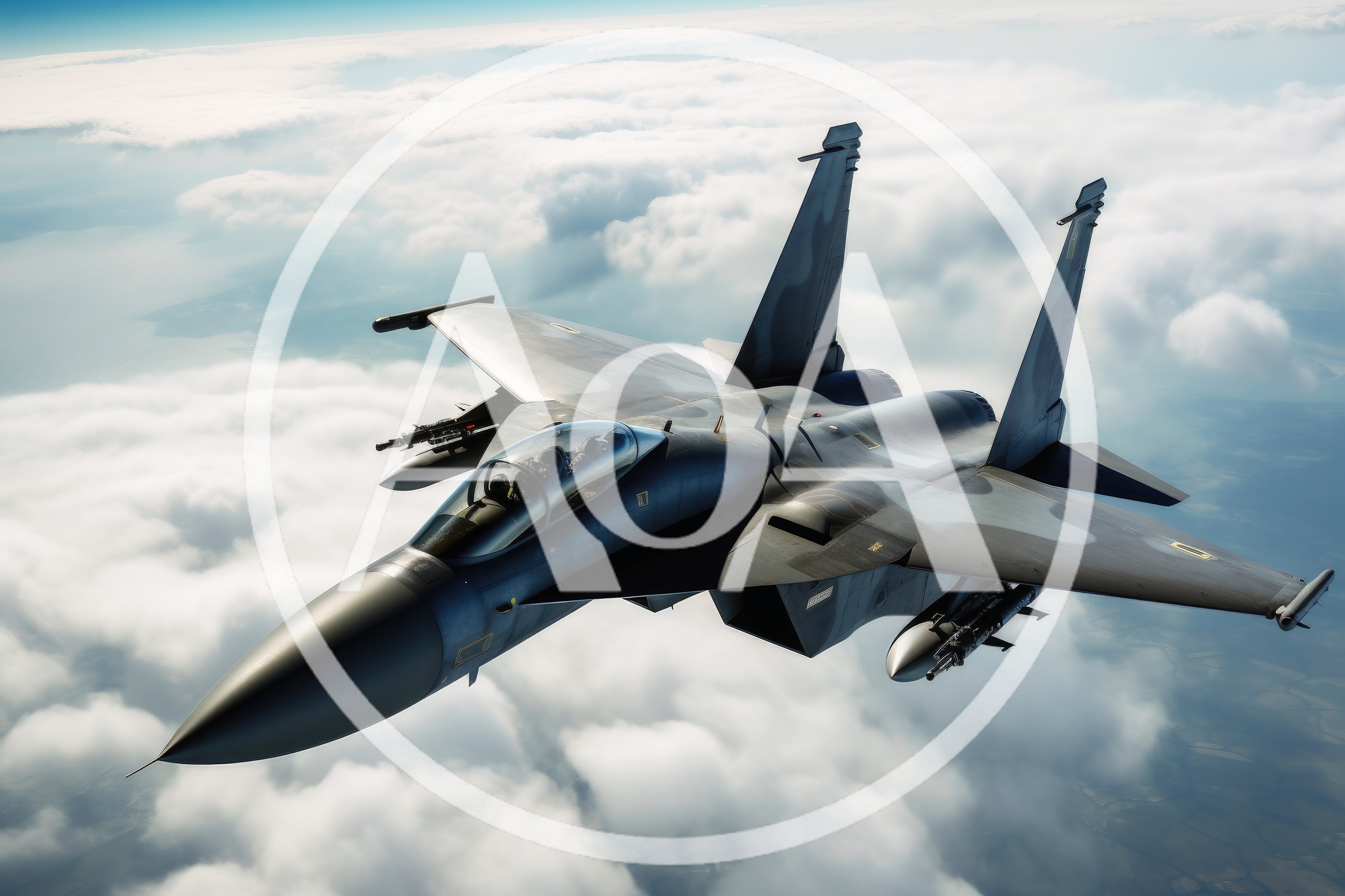 F-15 Eagle Fighter Jet Flying Above Clouds