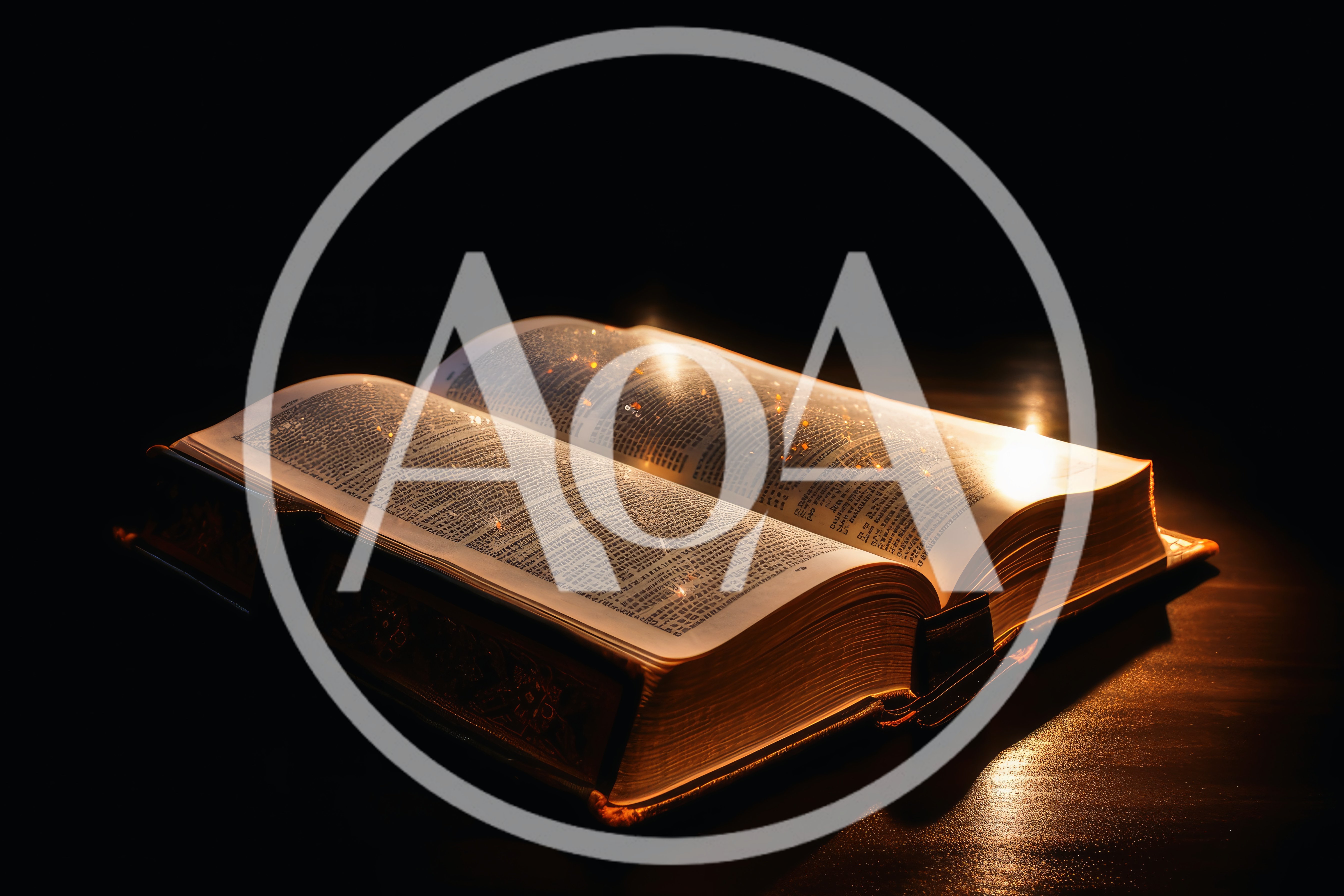 Open Antique Book With Glowing Magical Light