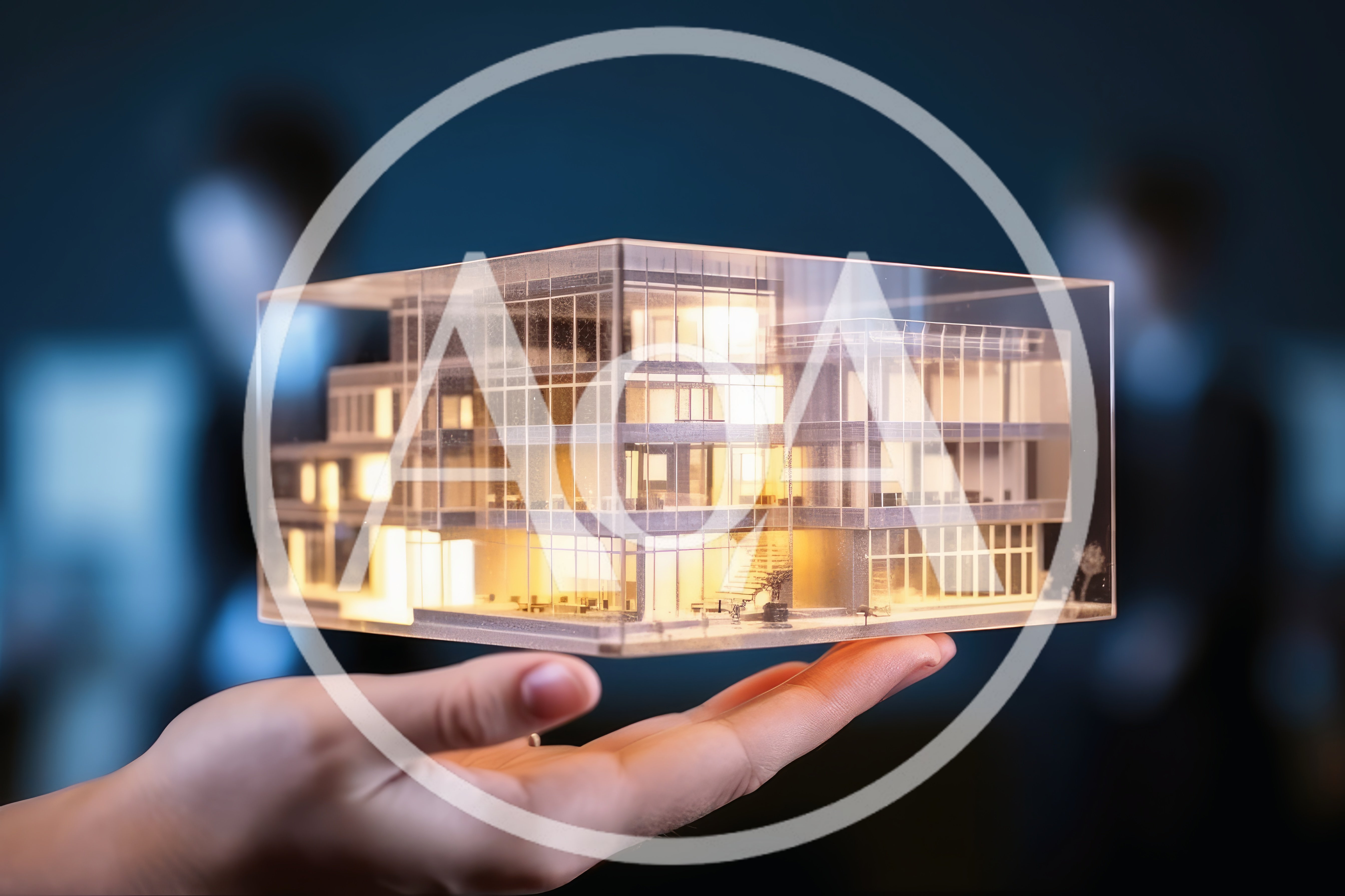 Architectural Model Of Modern Building Held In Hand