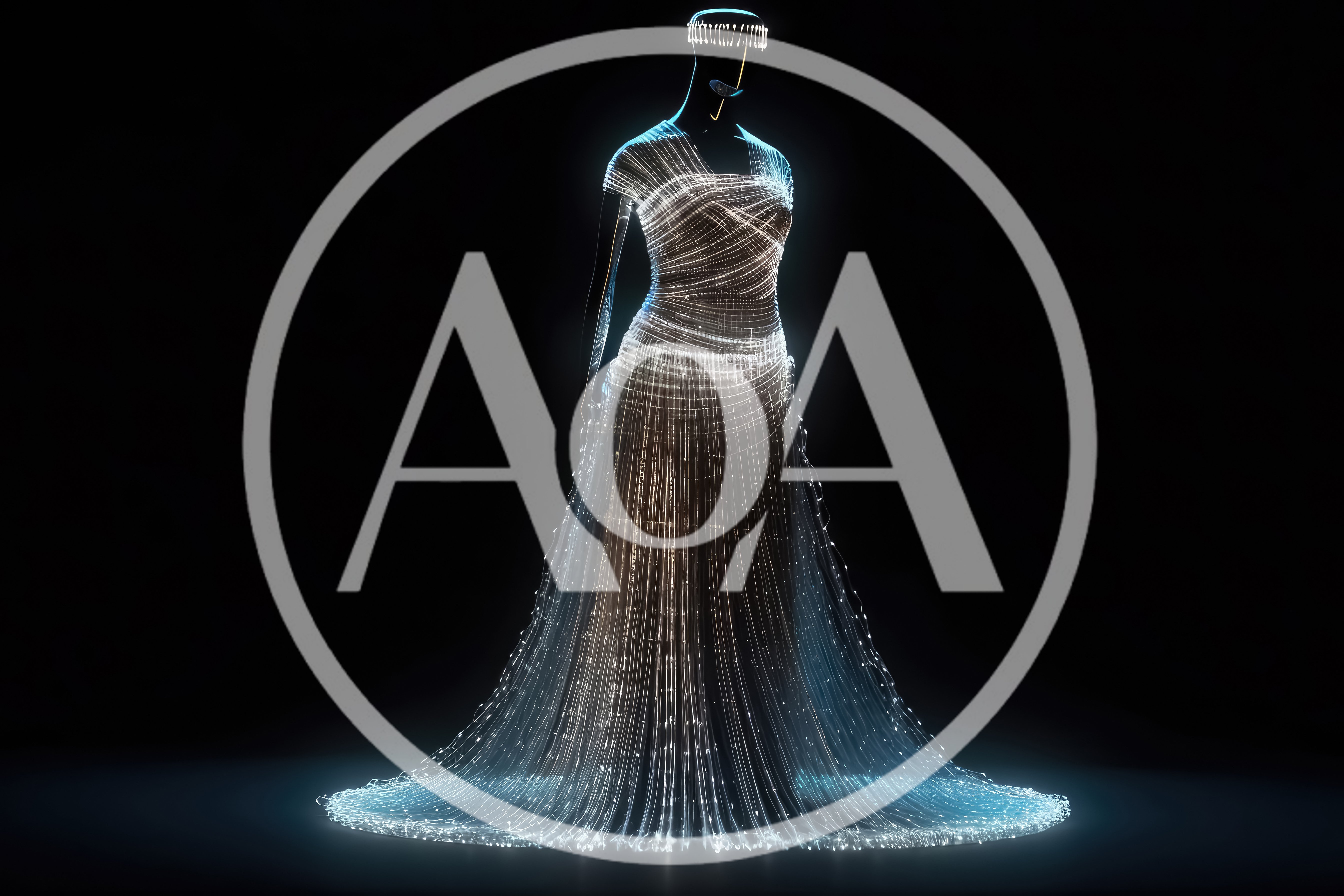 Futuristic Glowing Fiber Optic Evening Gown