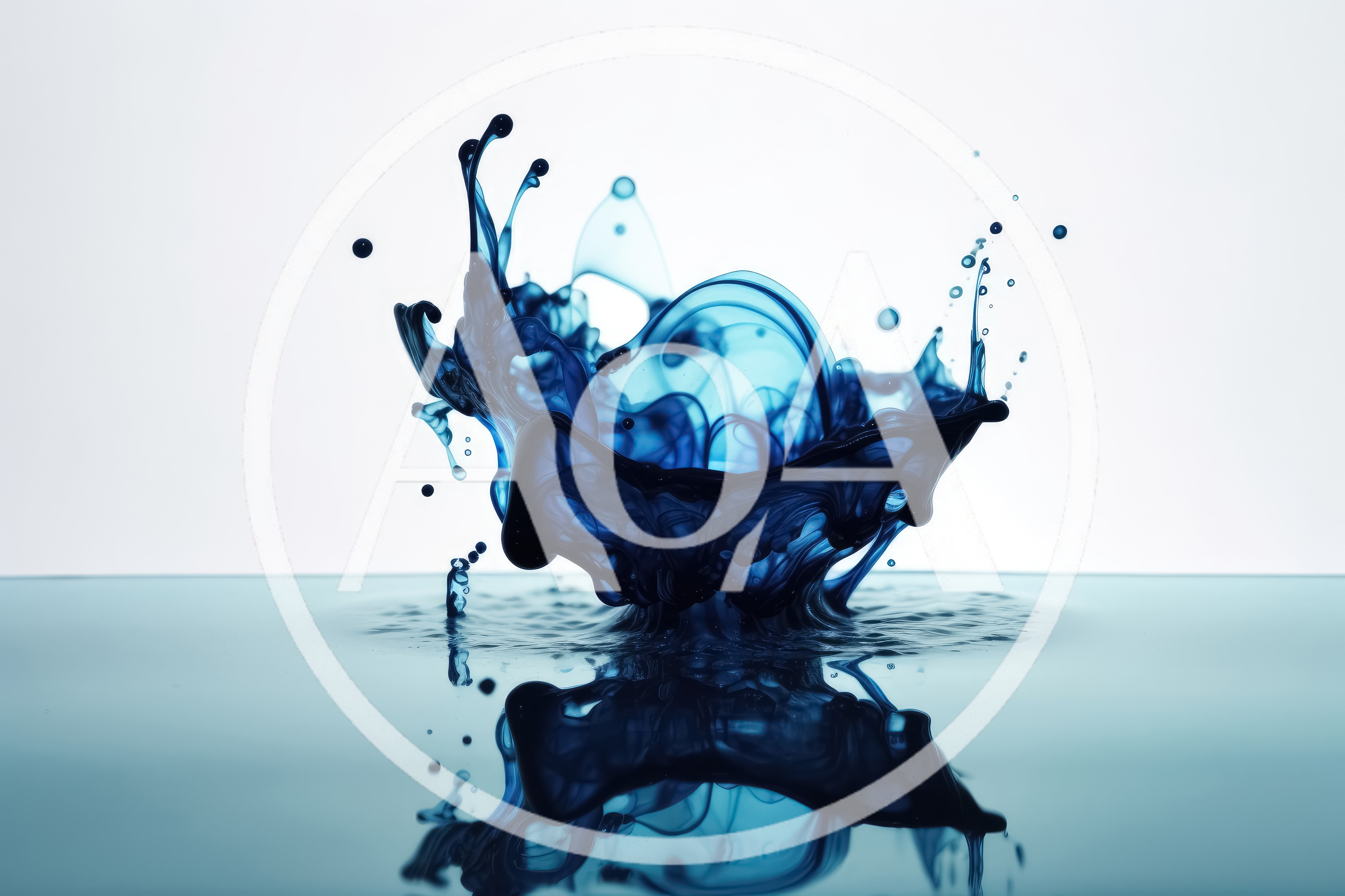 Blue Ink Splash Creating Crown Shape In Water