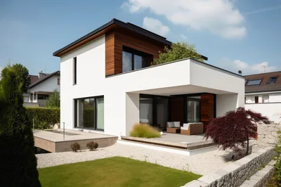 Modern Two Story Residential House With Patio