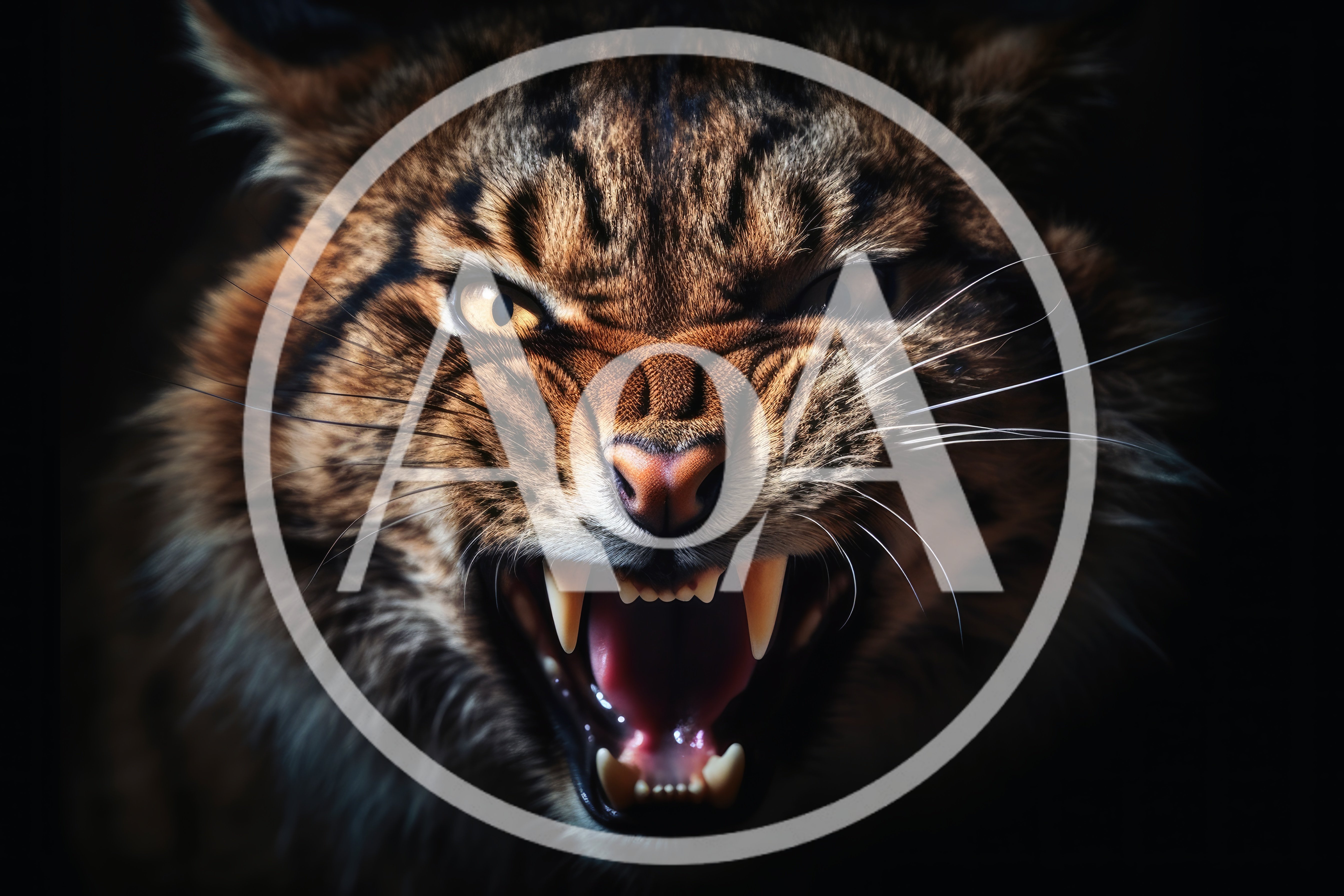 Close Up Portrait Of An Aggressive Growling Lynx