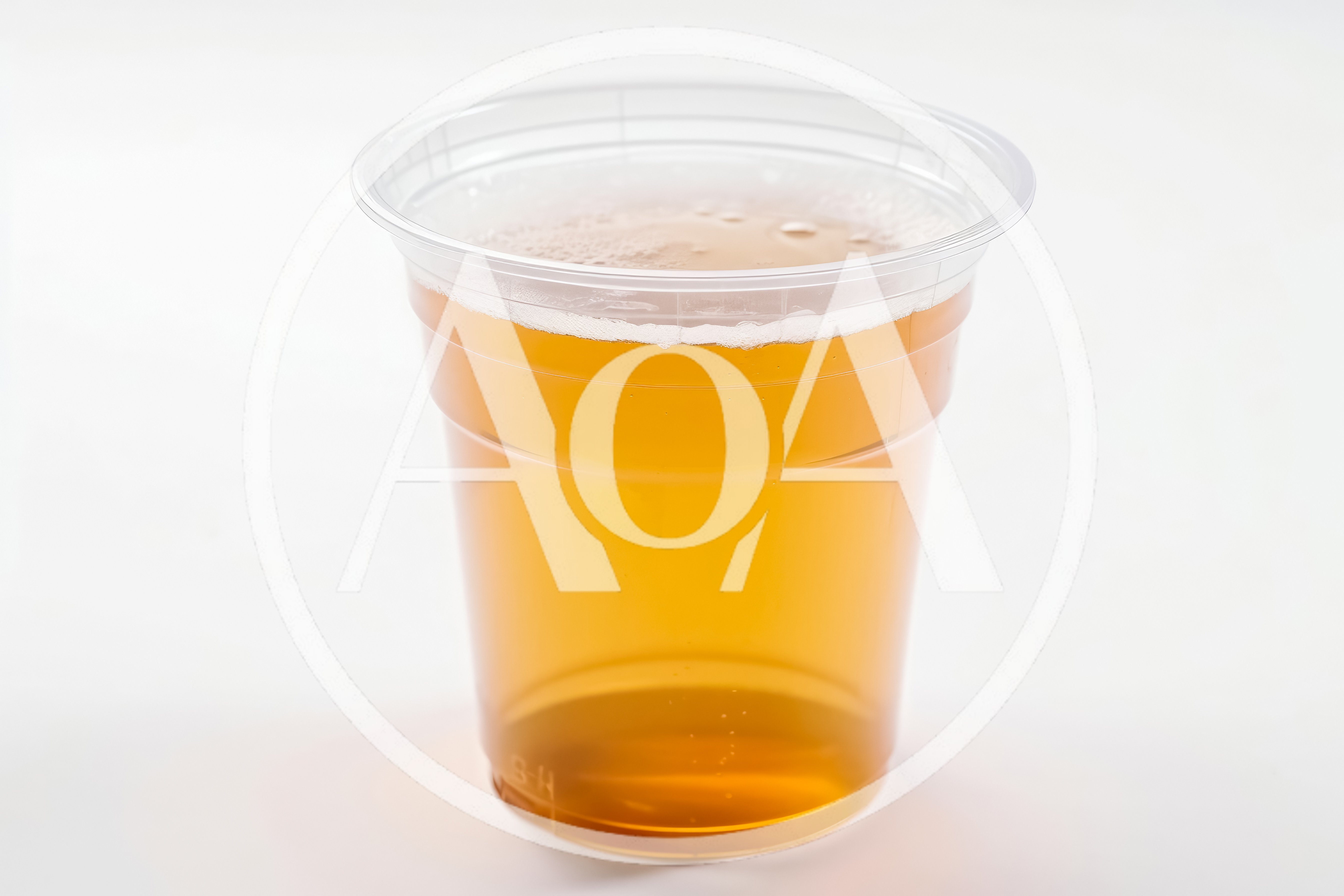 Plastic Cup Filled With Golden Beer