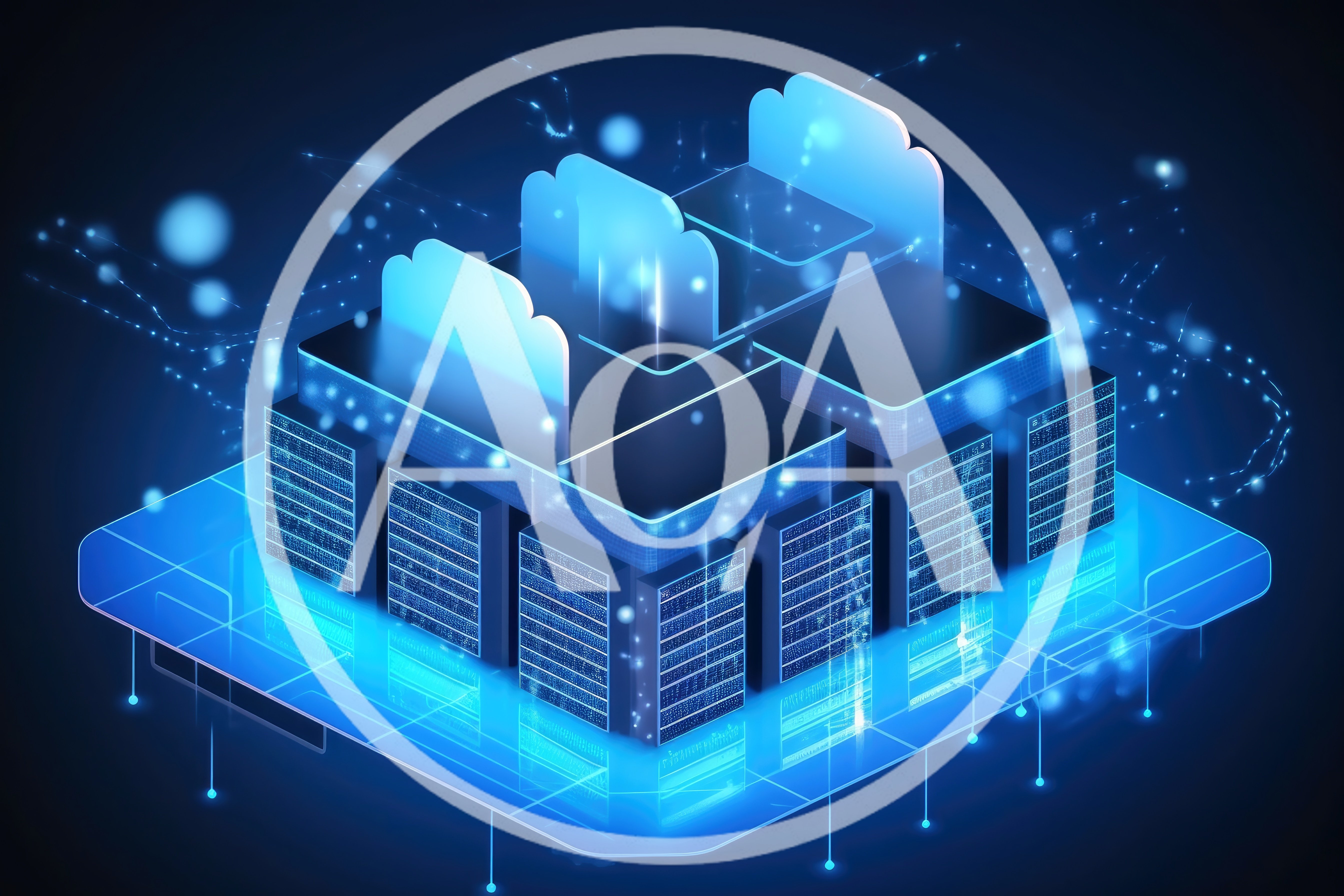 Isometric Data Center Servers With Digital Cloud Computing