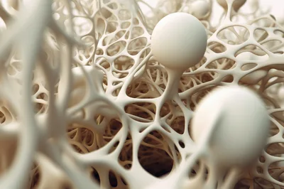 Abstract 3D Render of Porous Bone Structure