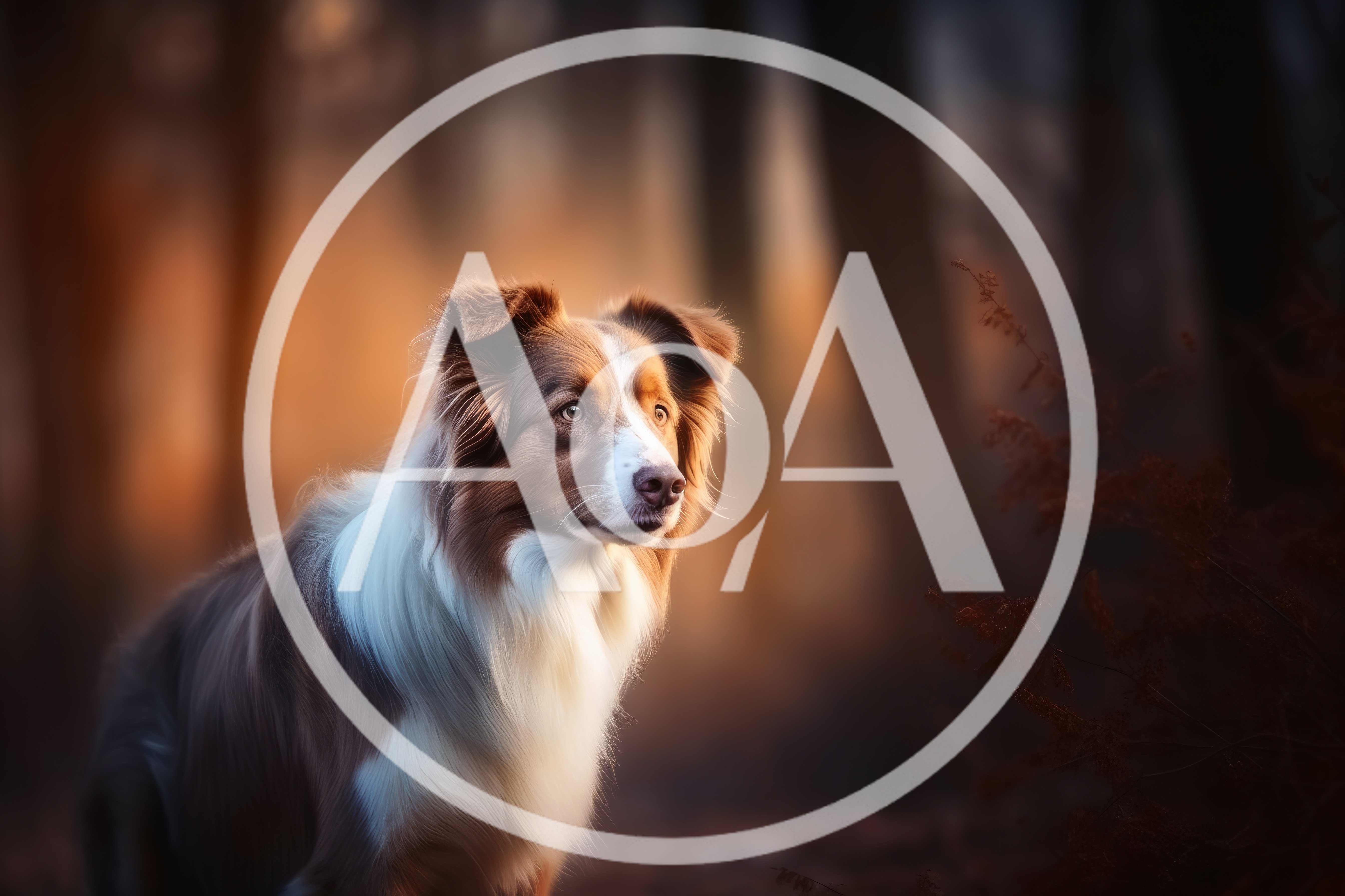 Portrait Of A Brown And White Border Collie