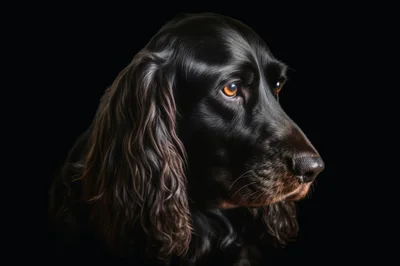 Portrait Of A Black Cocker Spaniel Dog