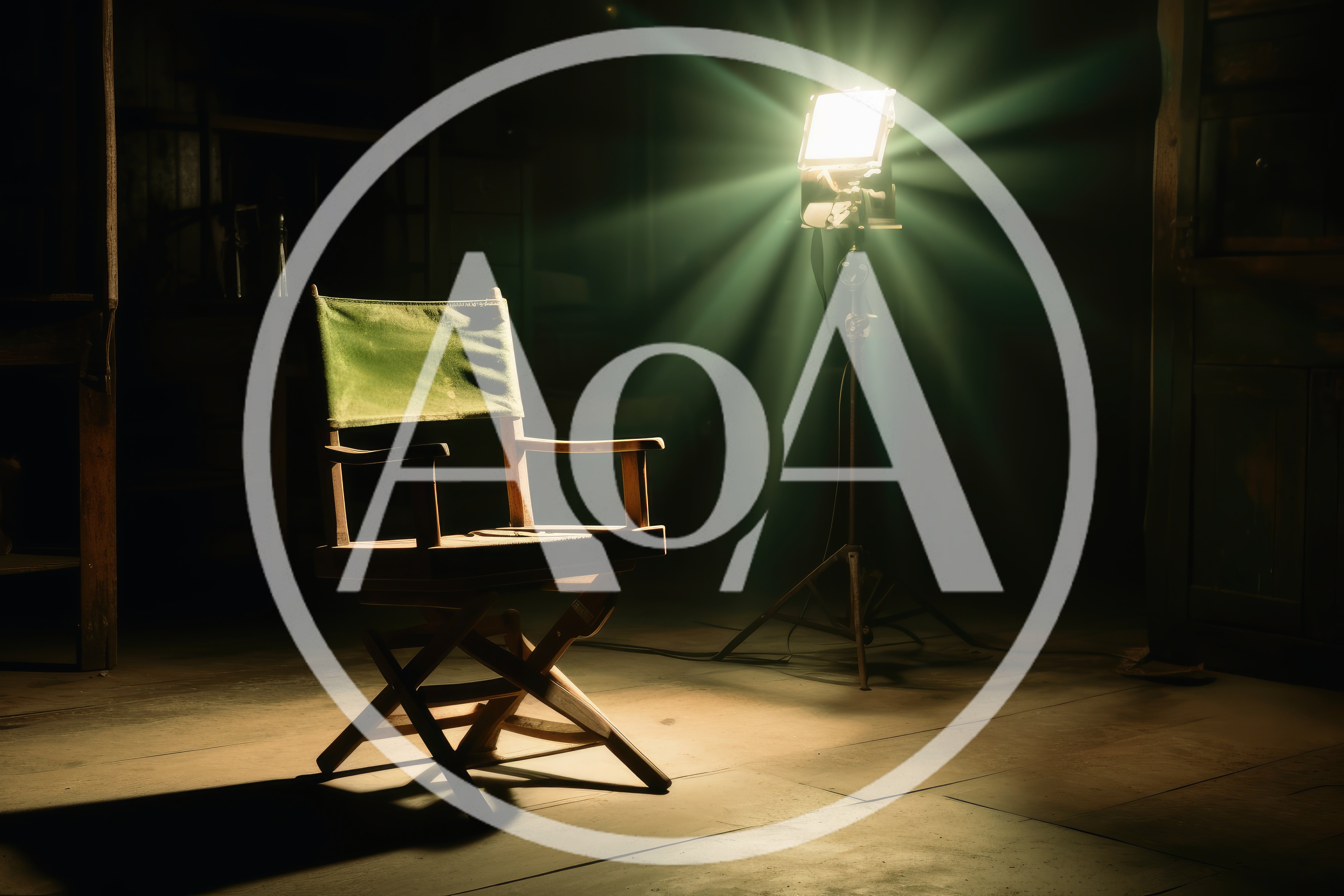 Empty Director Chair Under Bright Studio Spotlight
