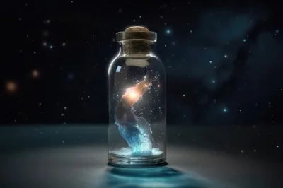 Nebula Contained Inside A Glass Bottle