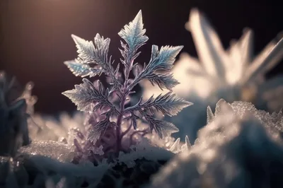 Intricate Frost Crystal Formation On Frozen Ground