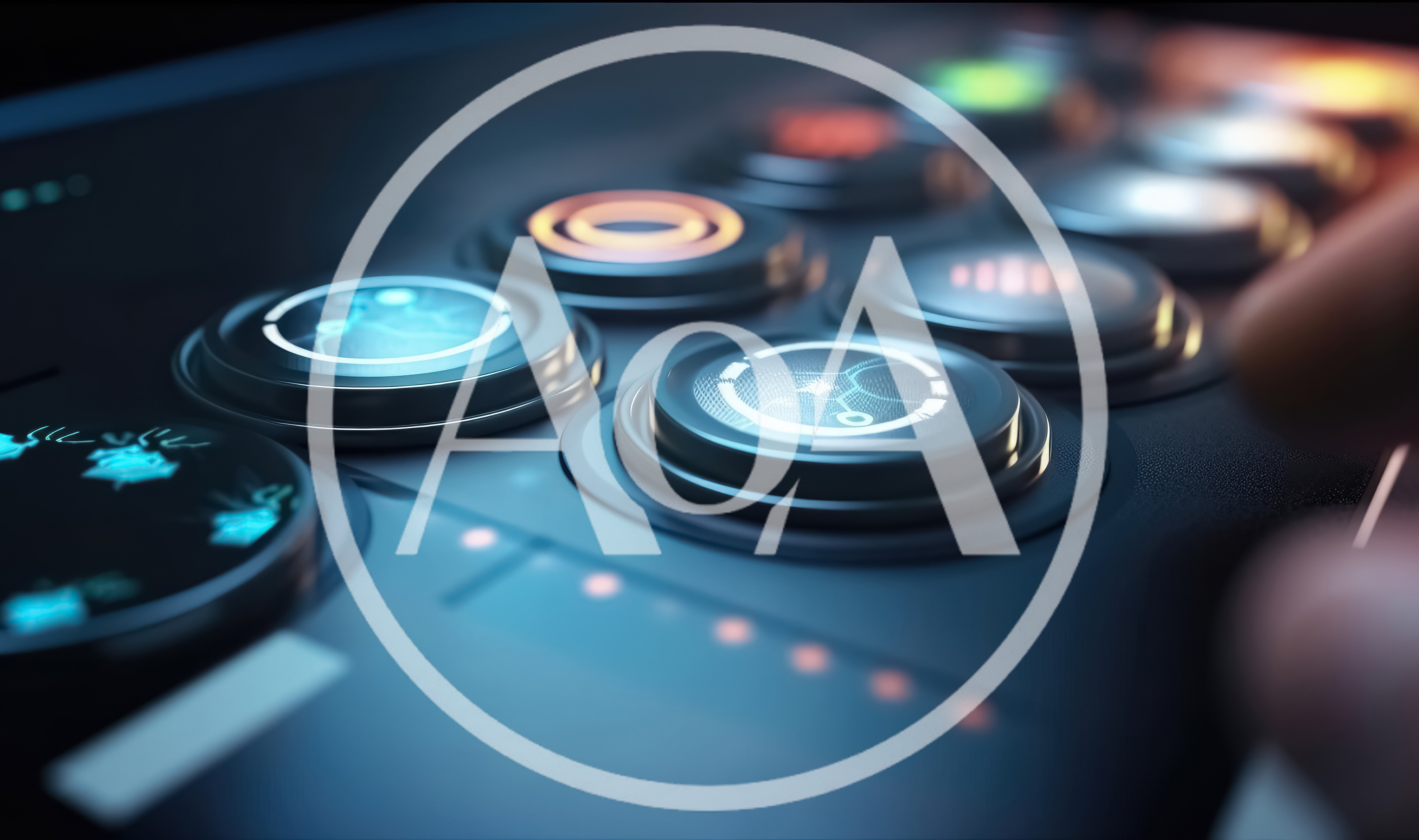 Futuristic Control Panel With Glowing Interactive Buttons