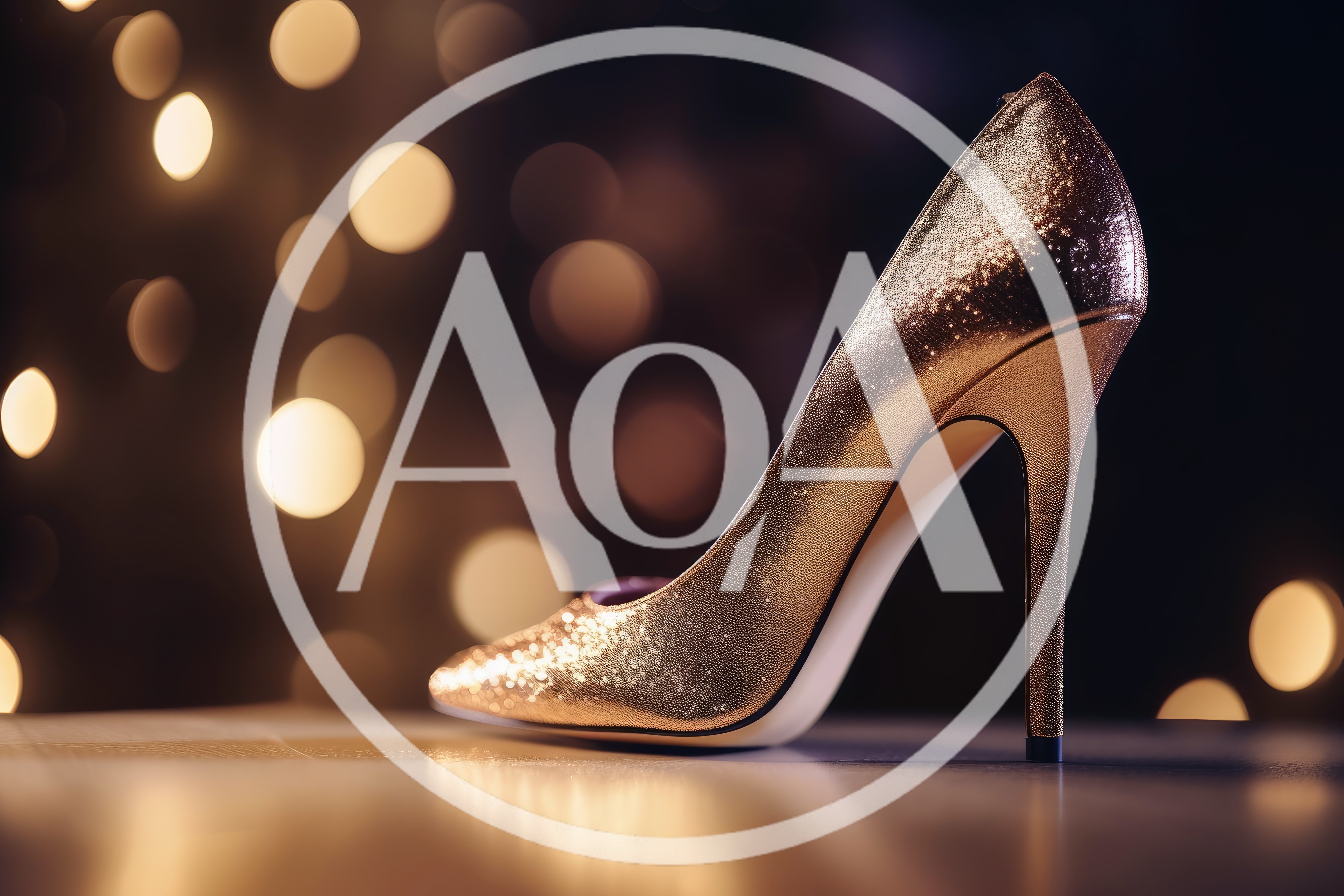Elegant Gold Glitter Stiletto Heel Shoe