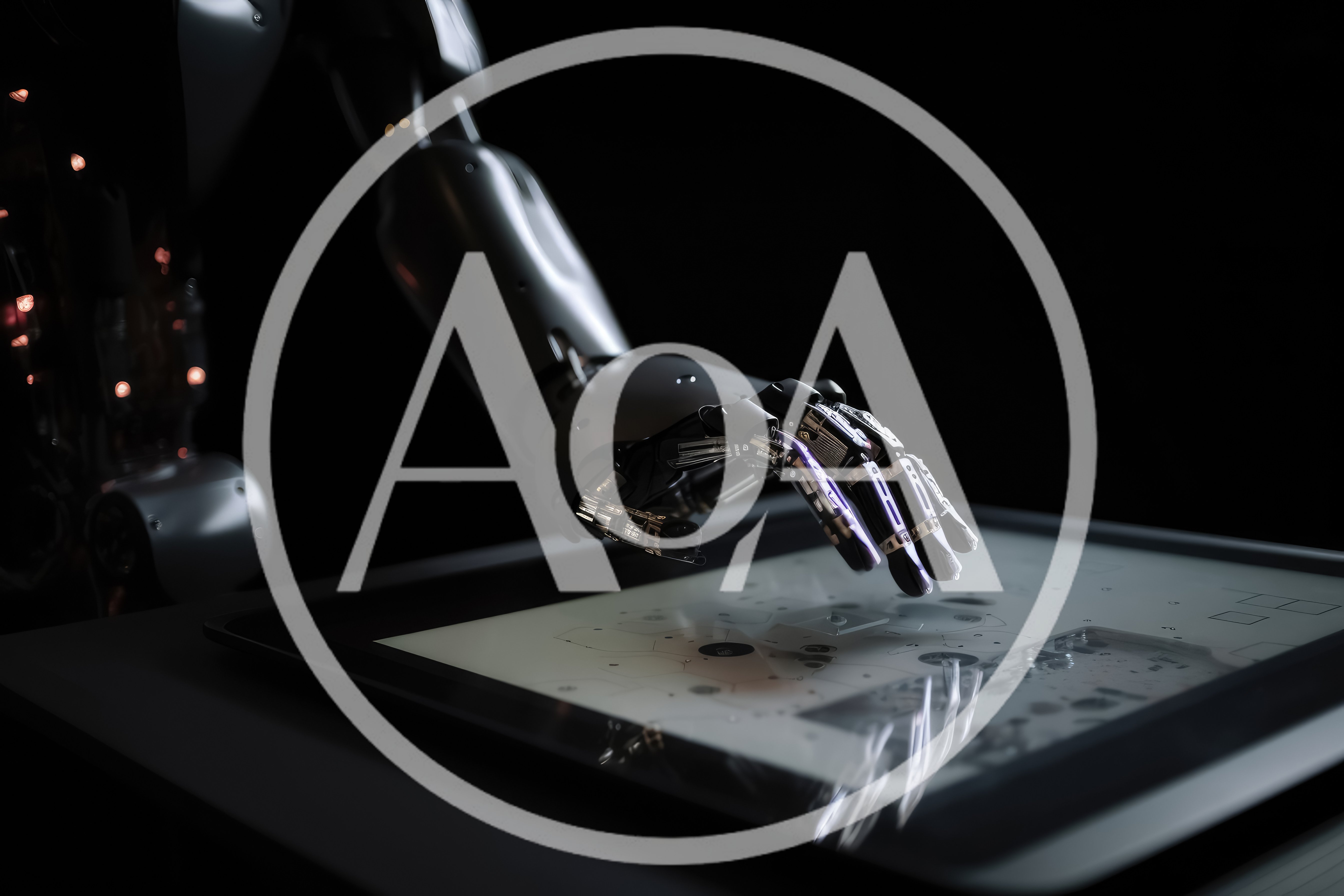Robotic Hand Interacting With Digital Touchscreen Interface