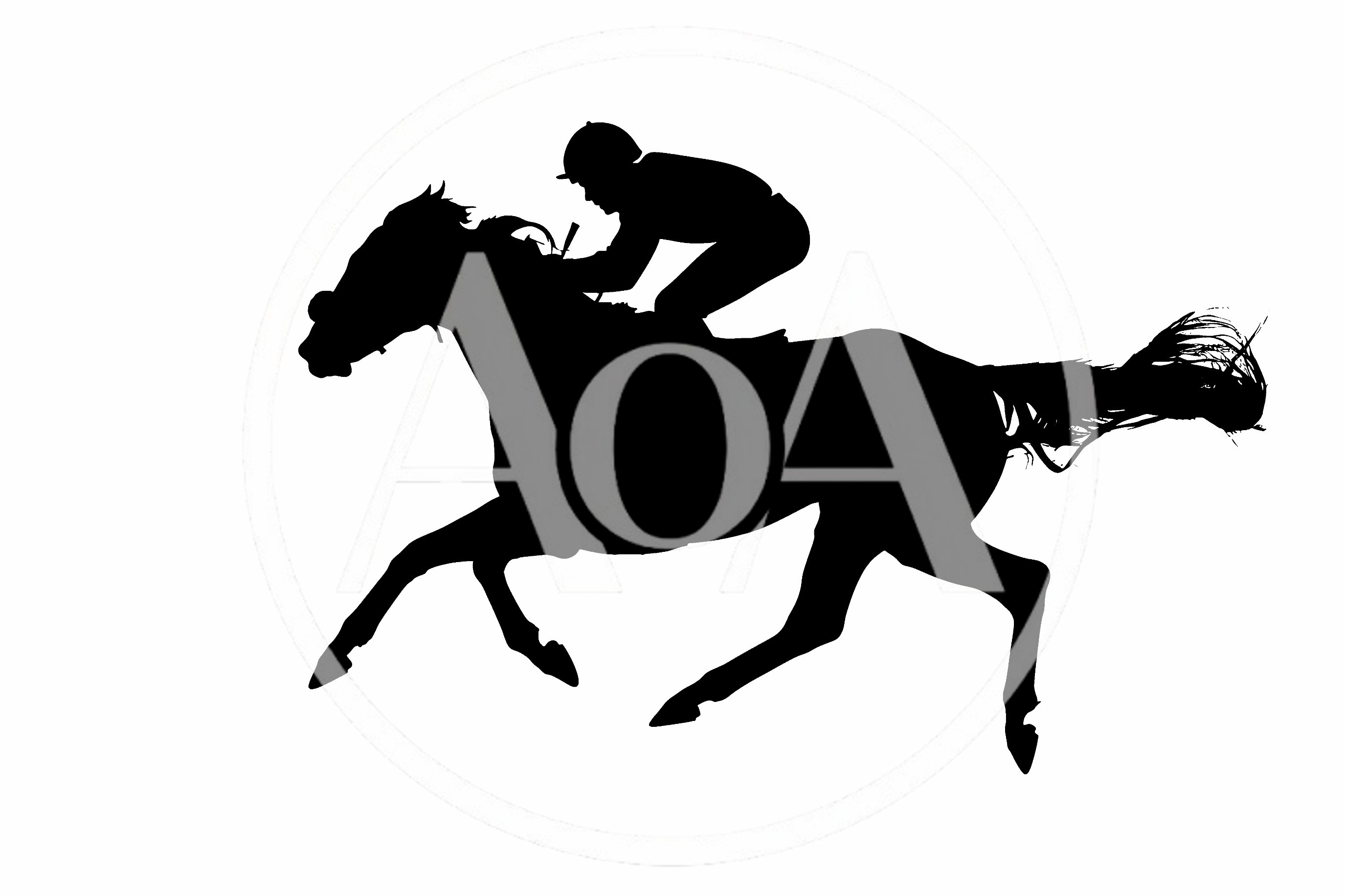 Silhouette Of A Jockey Riding A Racing Horse
