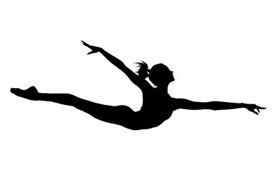 Silhouette Of A Female Gymnast Performing A Leap