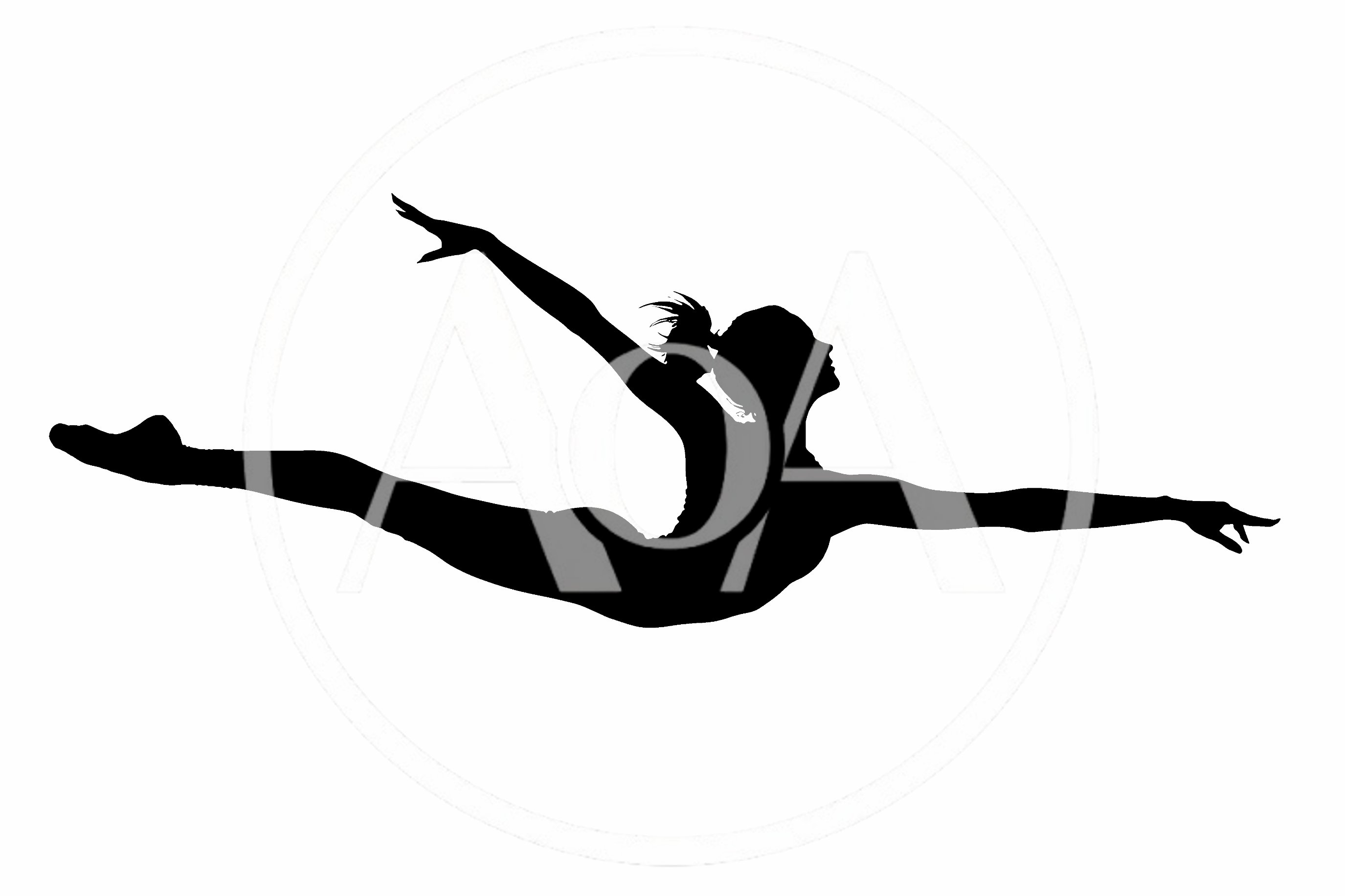 Silhouette Of A Female Gymnast Performing A Leap