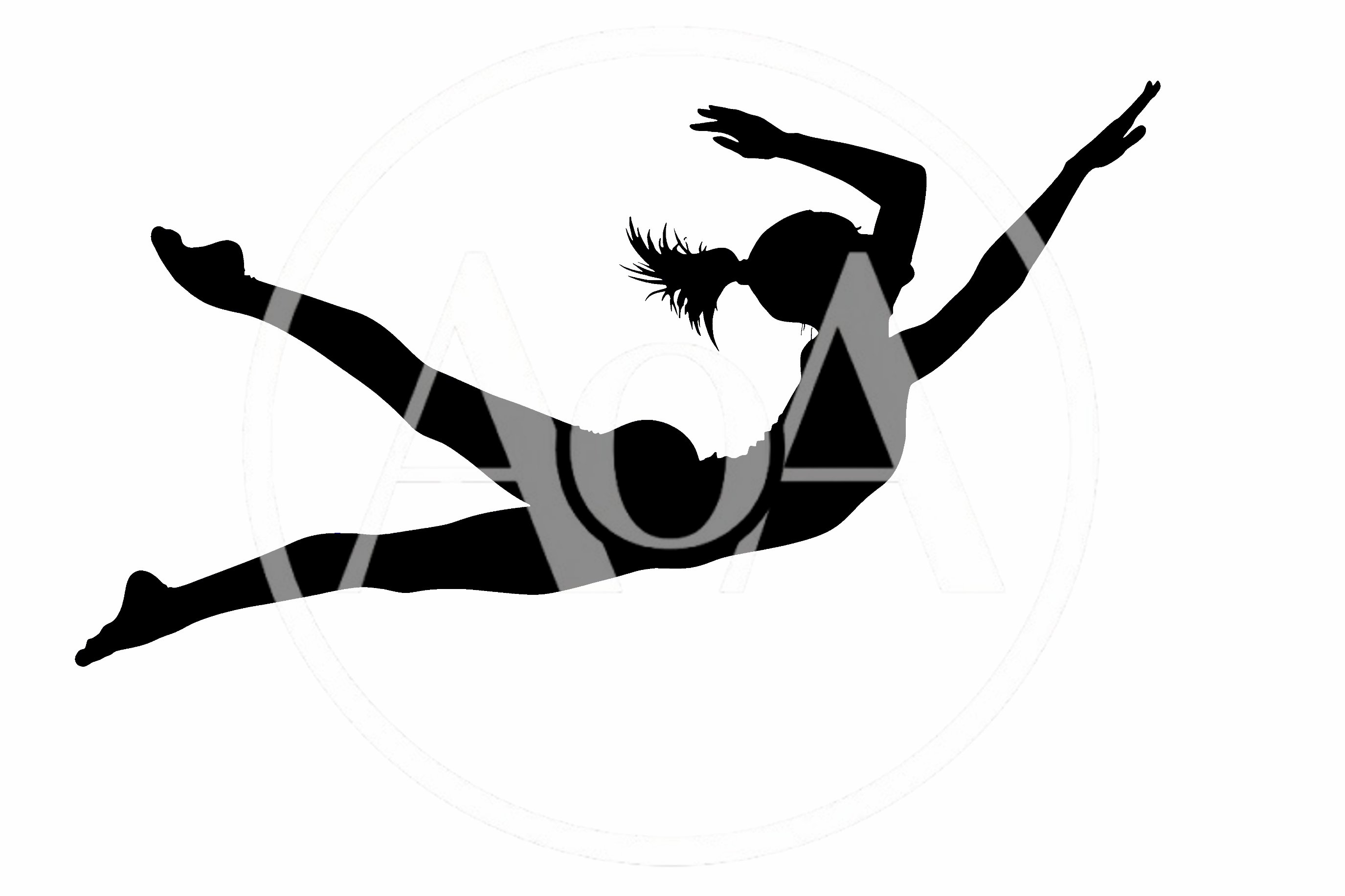 Silhouette Of A Female Gymnast Performing A Leap