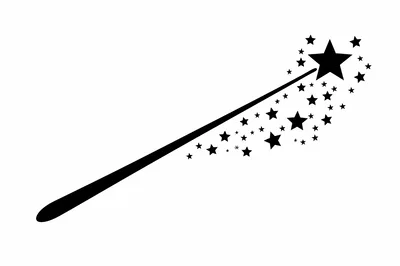 Magic Wand With Sparkling Star Trail Illustration
