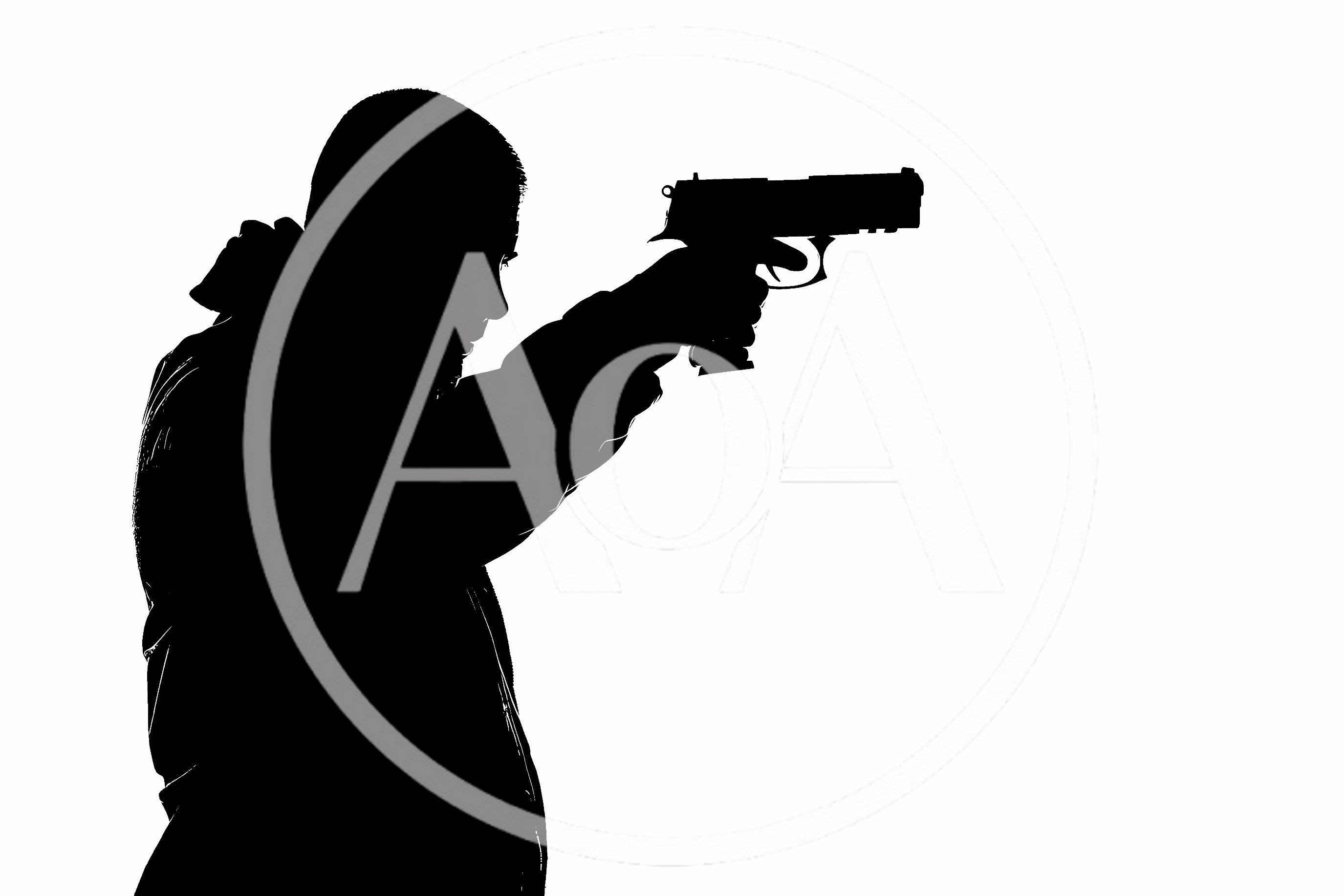 Silhouette Of A Man Holding A Handgun