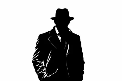 Silhouette Of A Mysterious Man In A Fedora