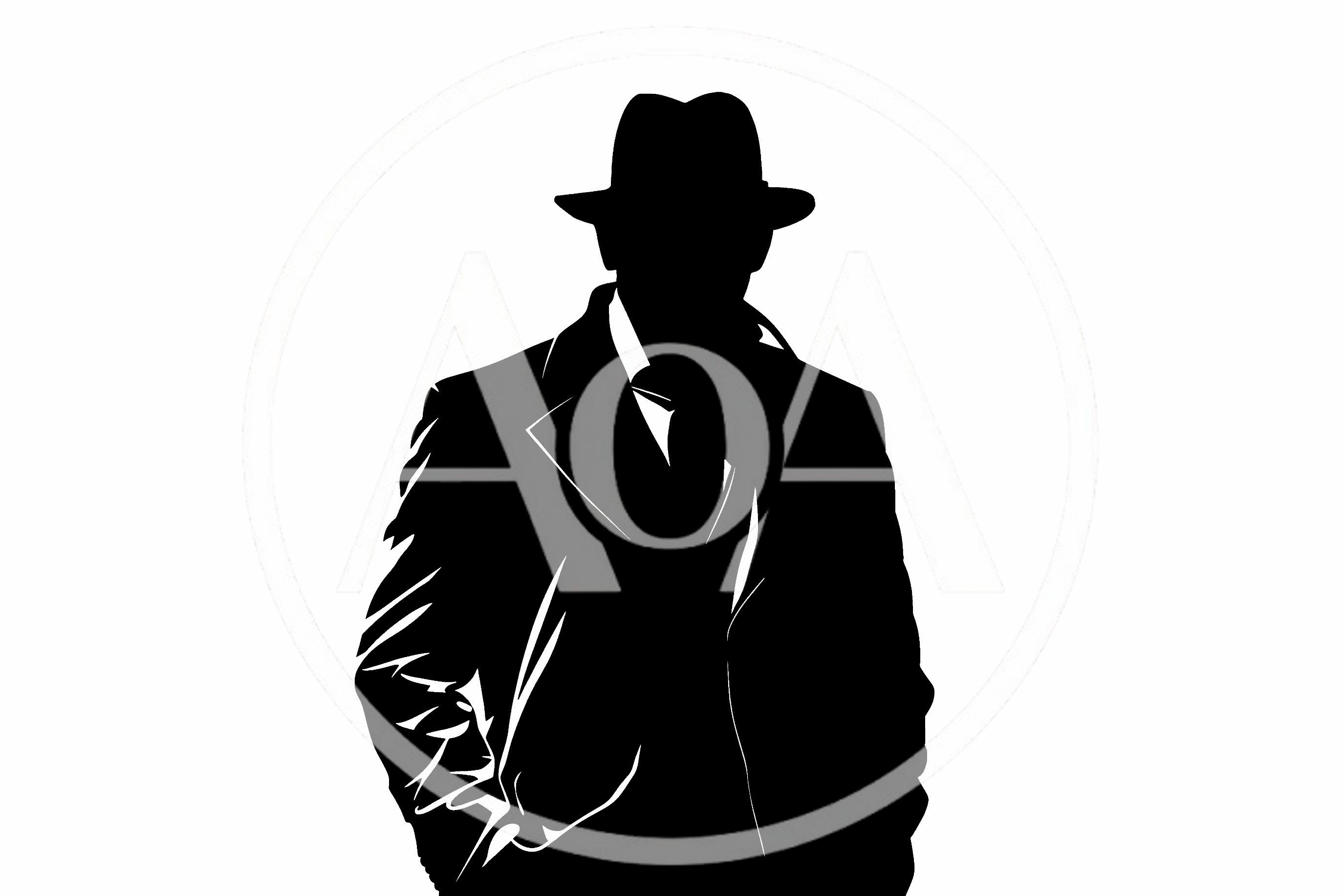 Silhouette Of A Mysterious Man In A Fedora