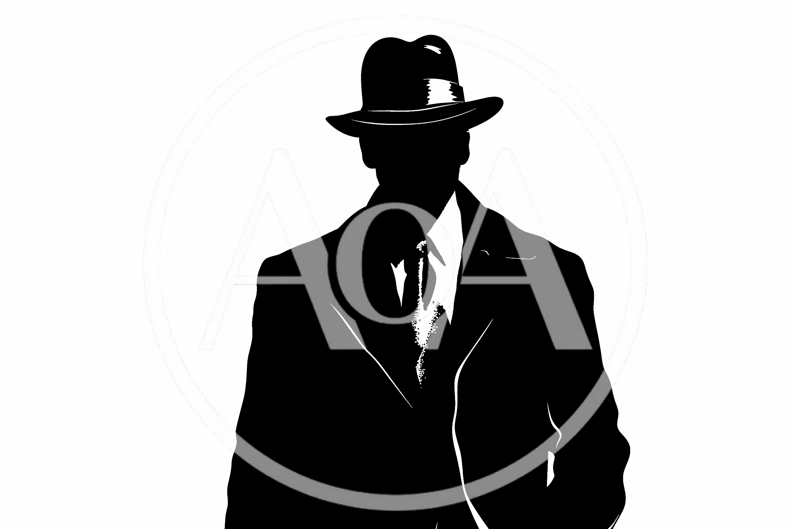 Silhouette Of A Mysterious Man In A Fedora