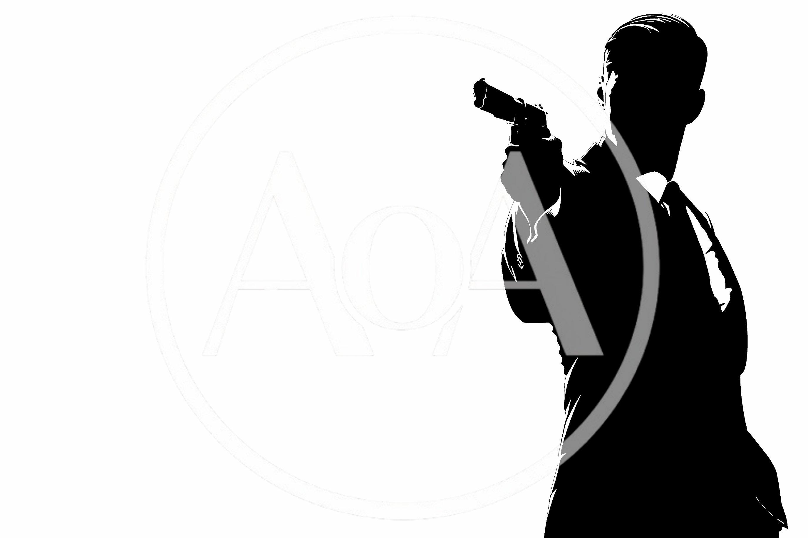 Silhouette Of A Secret Agent Holding A Handgun