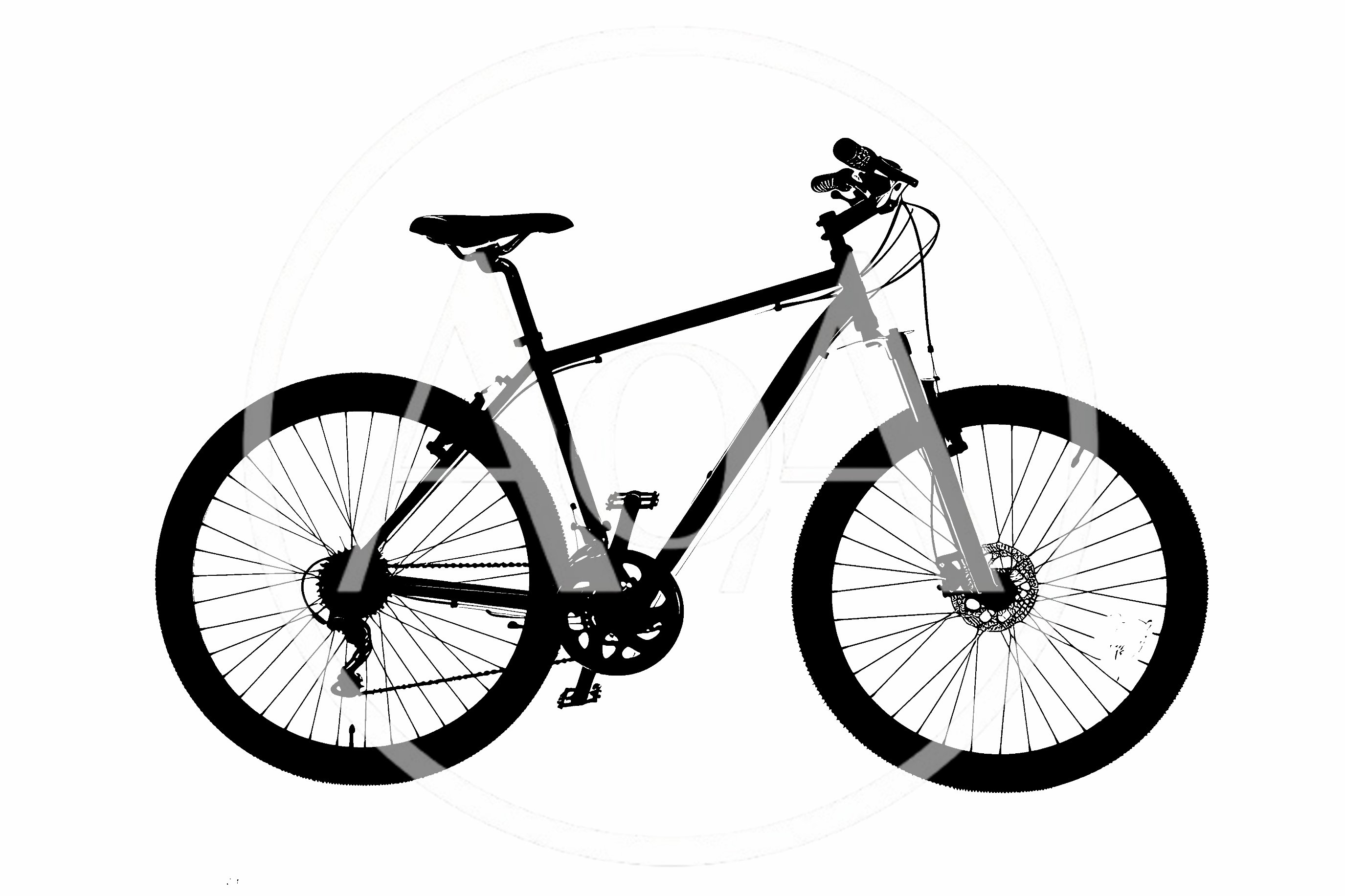 Black Silhouette Of A Mountain Bike