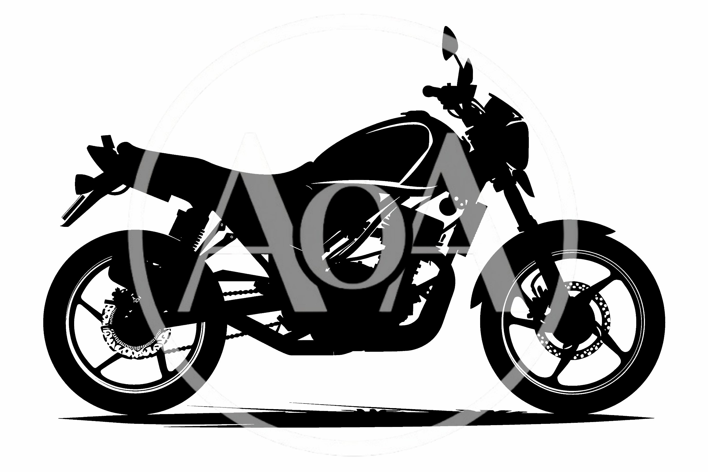 Black Silhouette Of A Sport Motorcycle