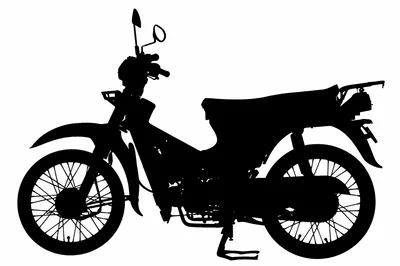 Black Silhouette Of A Standard Underbone Motorcycle