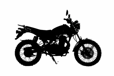 Black Silhouette Of A Dual Sport Motorcycle