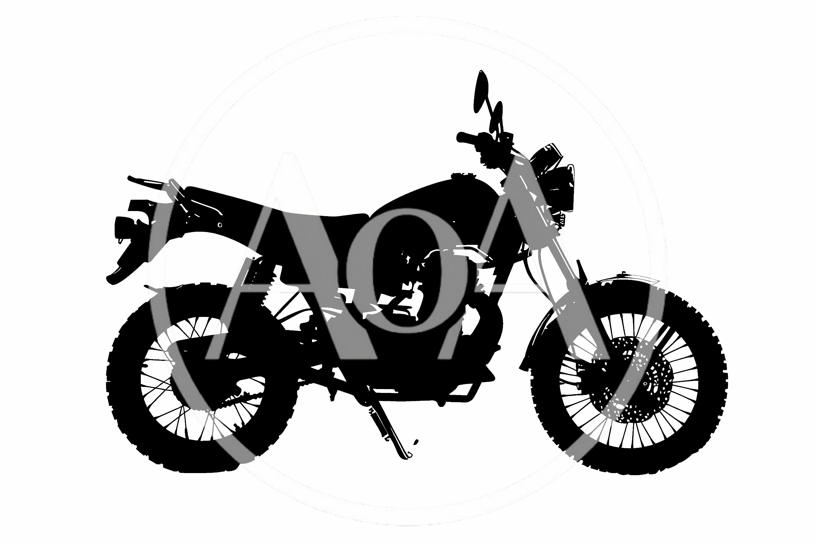 Black Silhouette Of A Dual Sport Motorcycle
