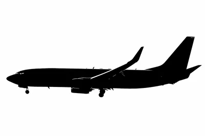 Black Silhouette Of A Commercial Passenger Airplane