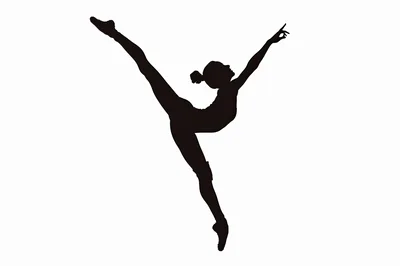 Silhouette Of A Rhythmic Gymnast Performing A Leap