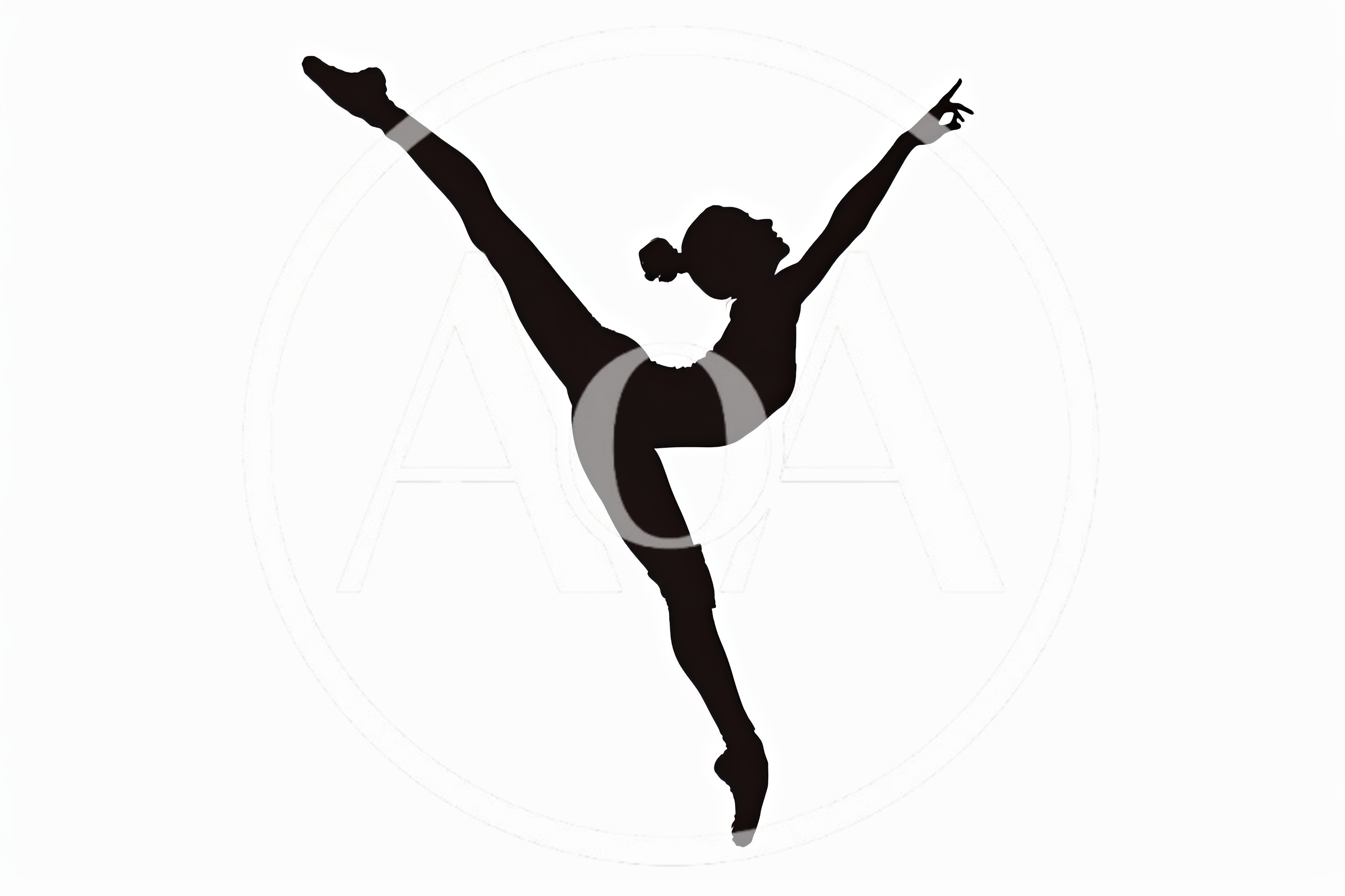Silhouette Of A Rhythmic Gymnast Performing A Leap