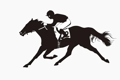 Silhouette Of A Jockey Riding A Racing Horse