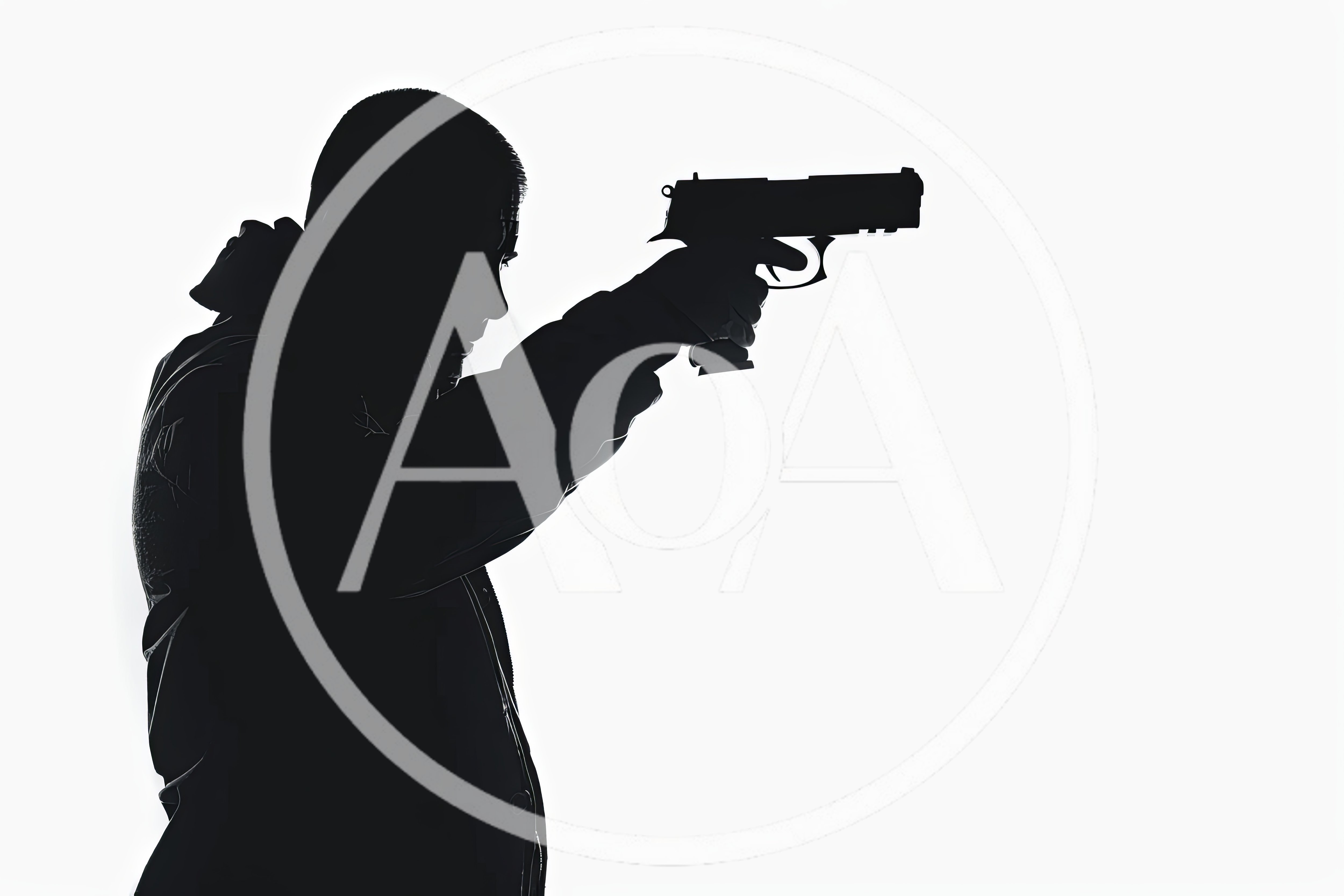 Silhouette Of A Man Holding A Handgun