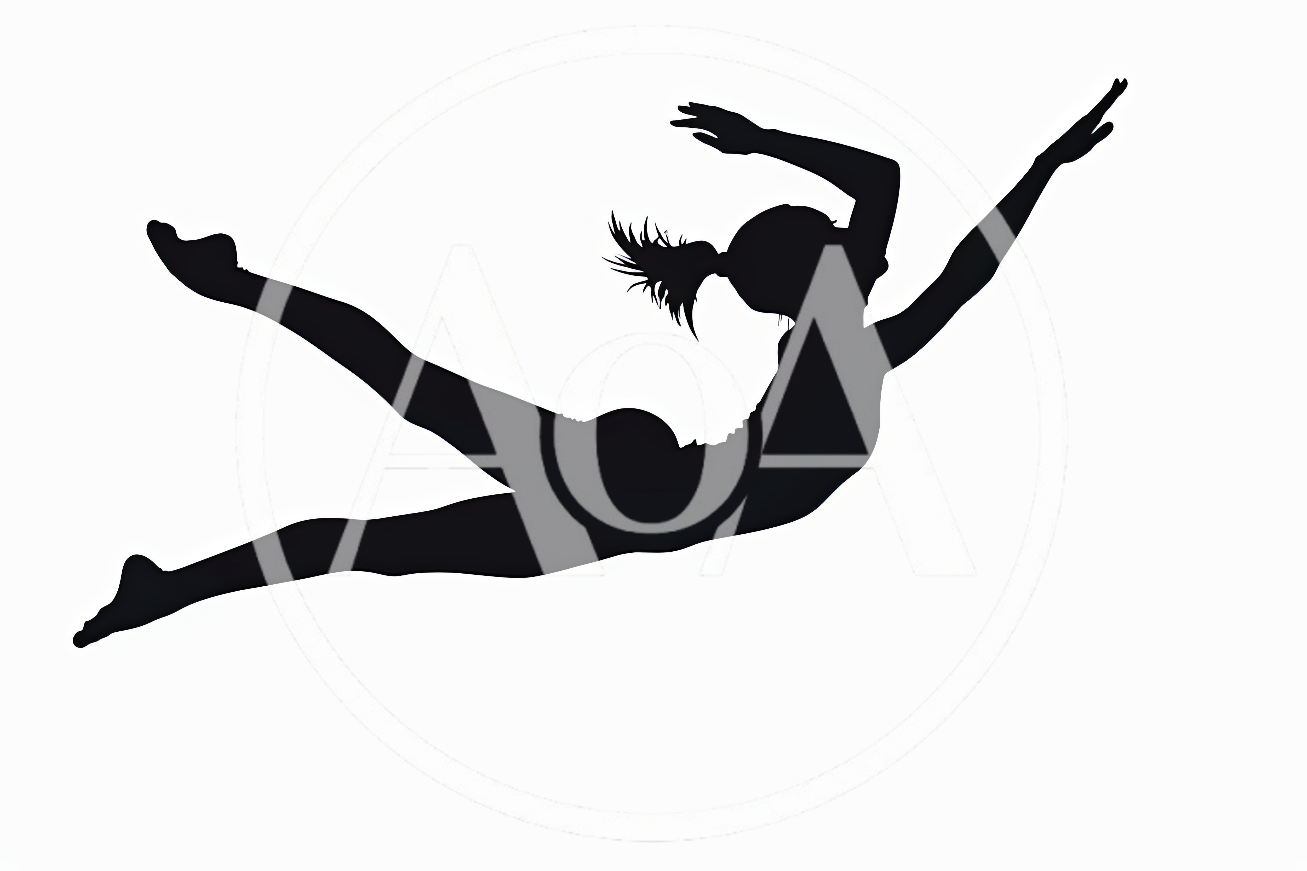 Silhouette Of A Female Gymnast Performing A Leap