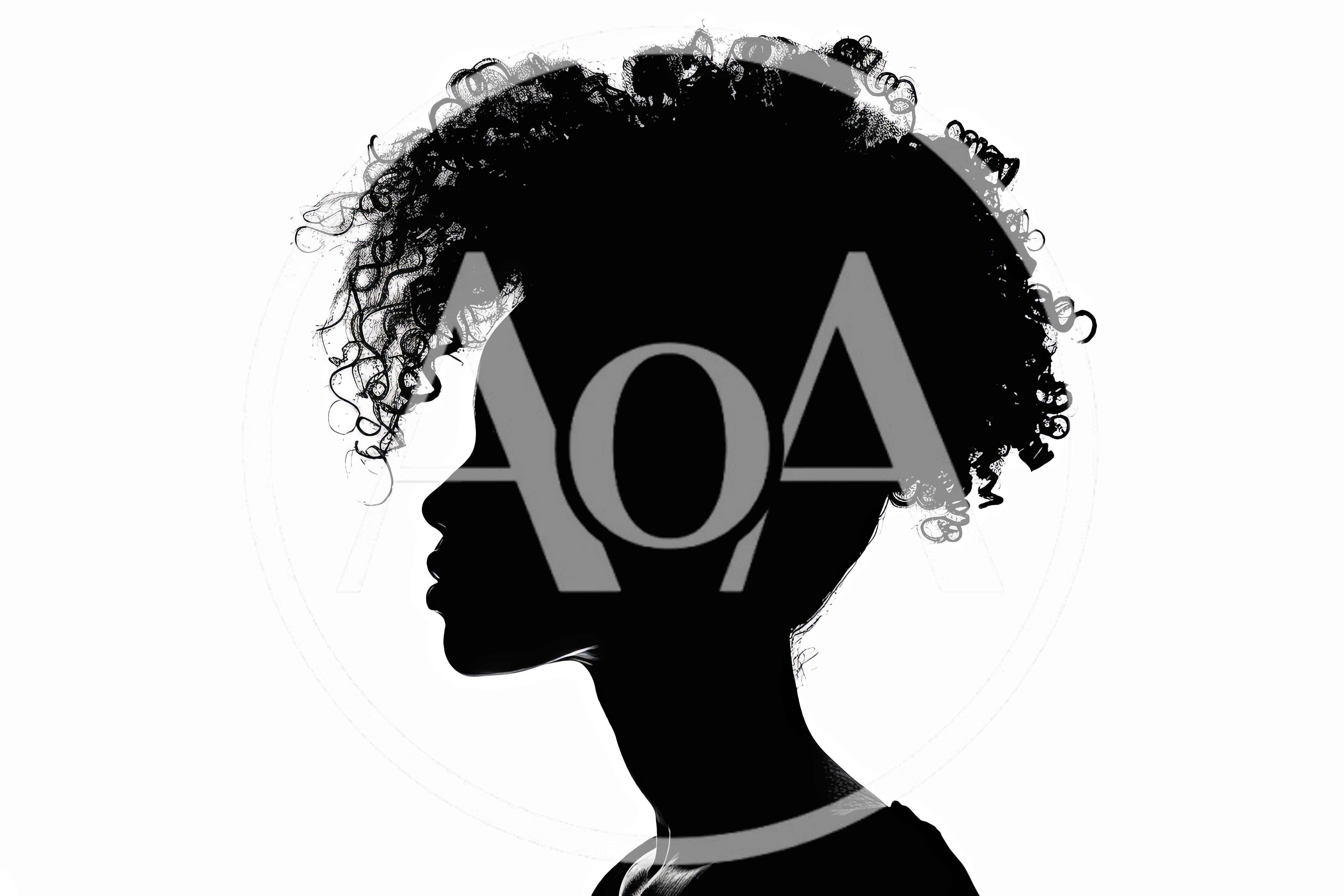 Silhouette Profile Of A Woman With Curly Hair