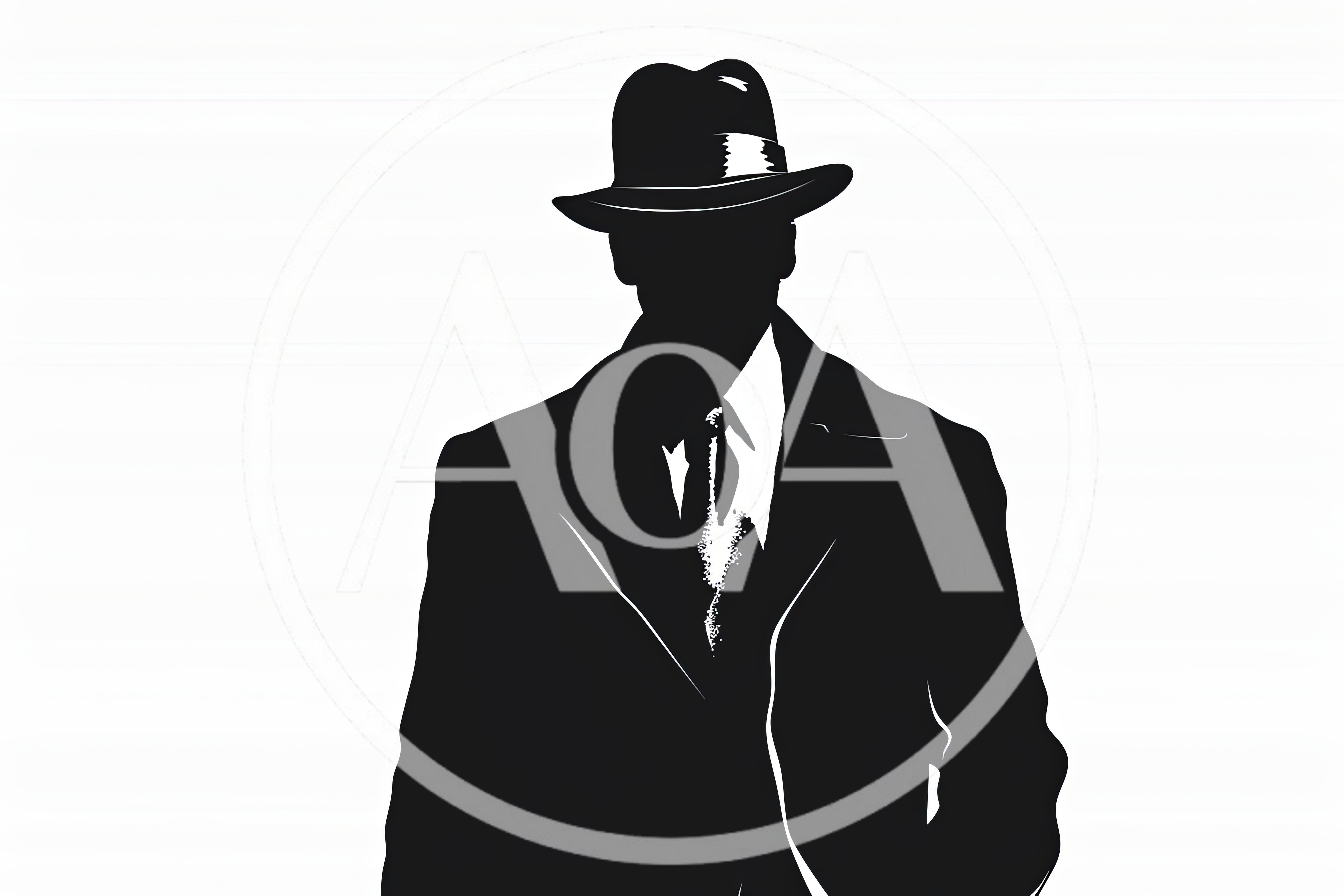 Silhouette Of A Mysterious Man In A Fedora