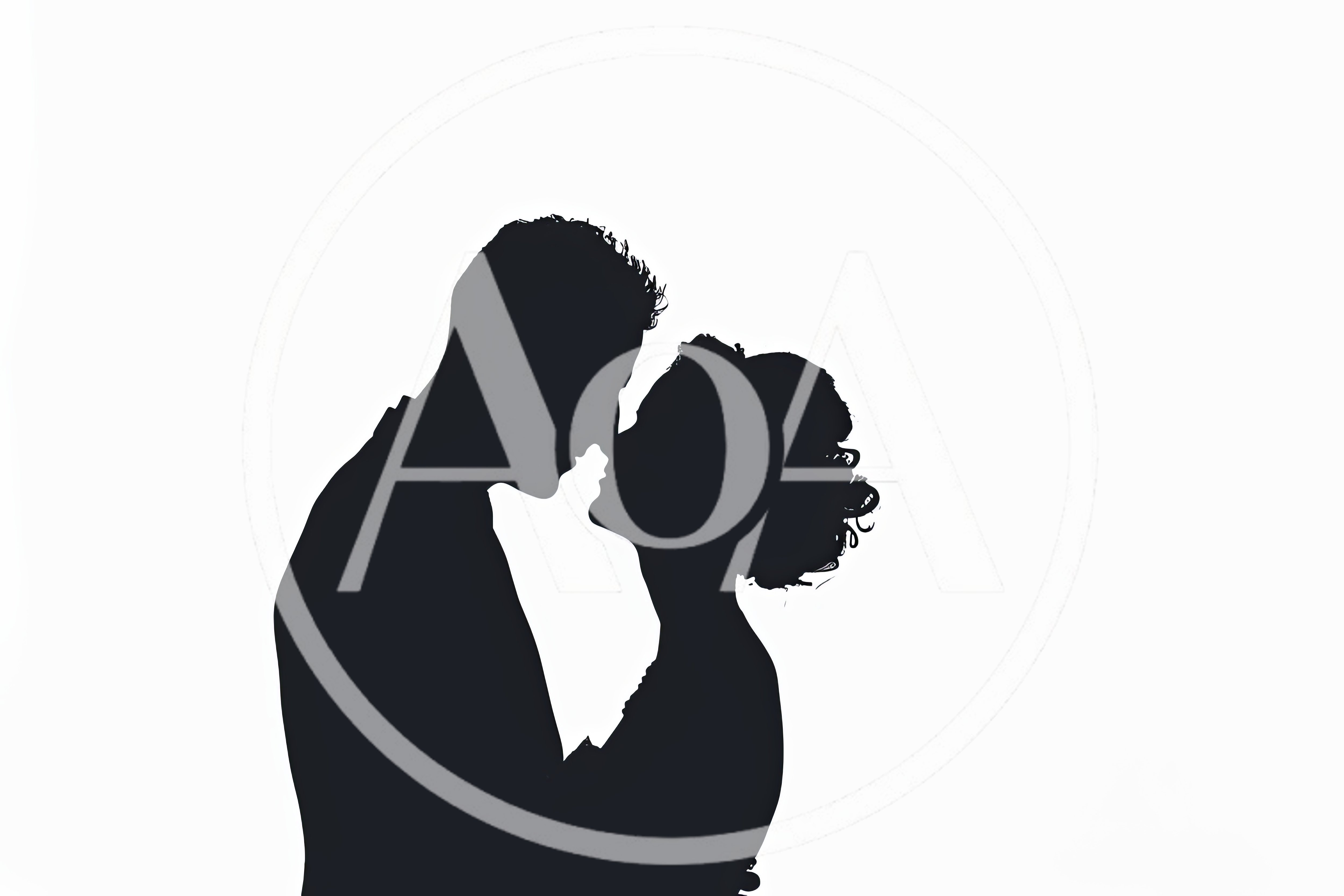 Silhouette Of A Romantic Couple About To Kiss