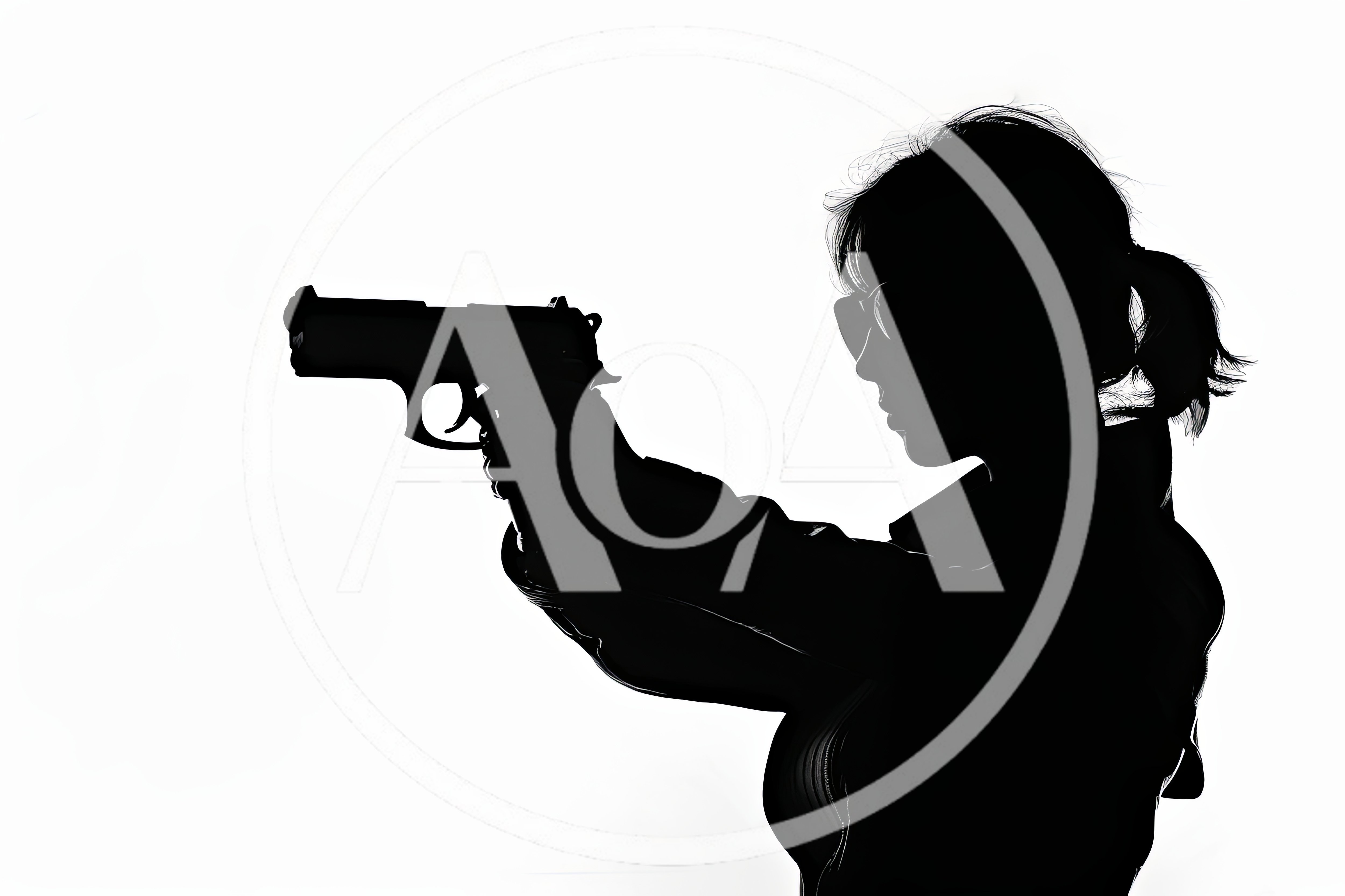 Silhouette Of A Woman Holding A Handgun