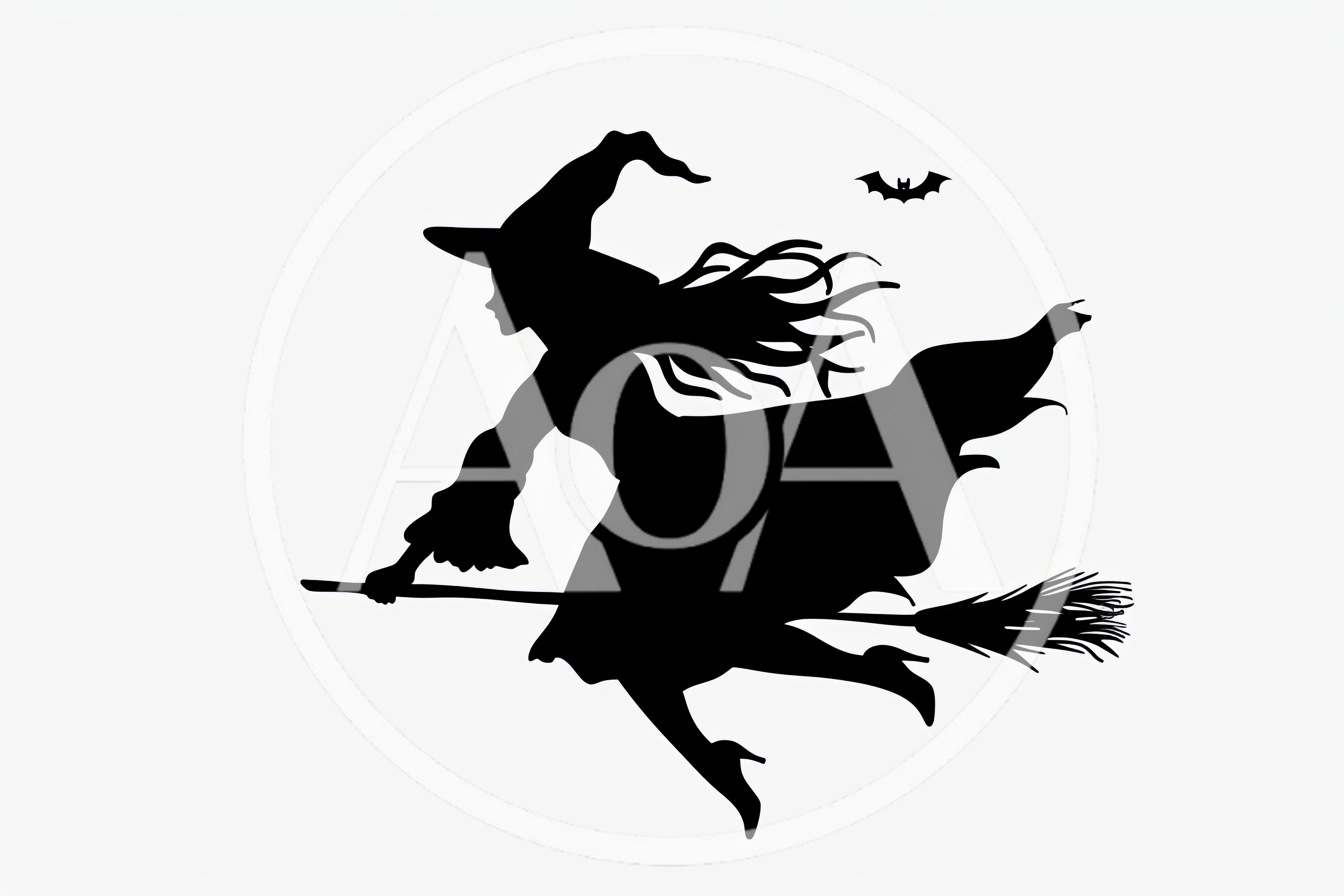 Silhouette Of A Witch Flying On A Broomstick